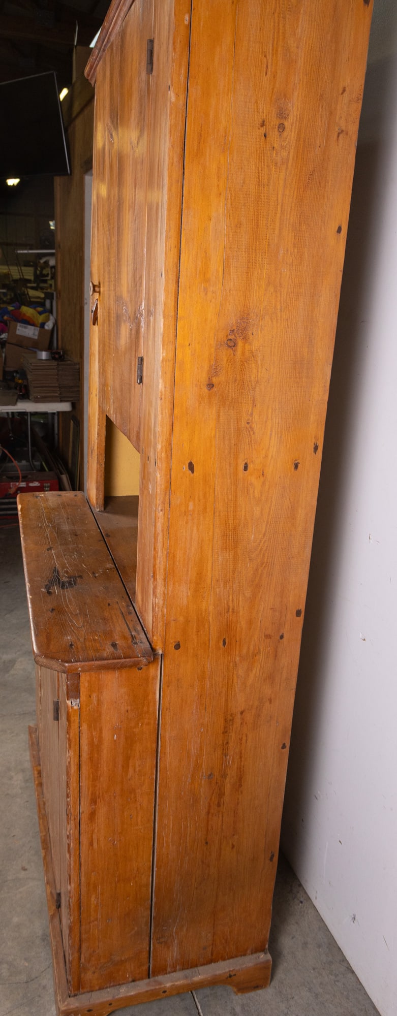 Antique Early Primitive Pine Step Back Cupboard - 6