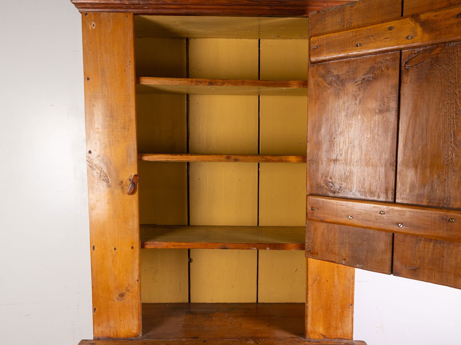 Antique Early Primitive Pine Step Back Cupboard - 7