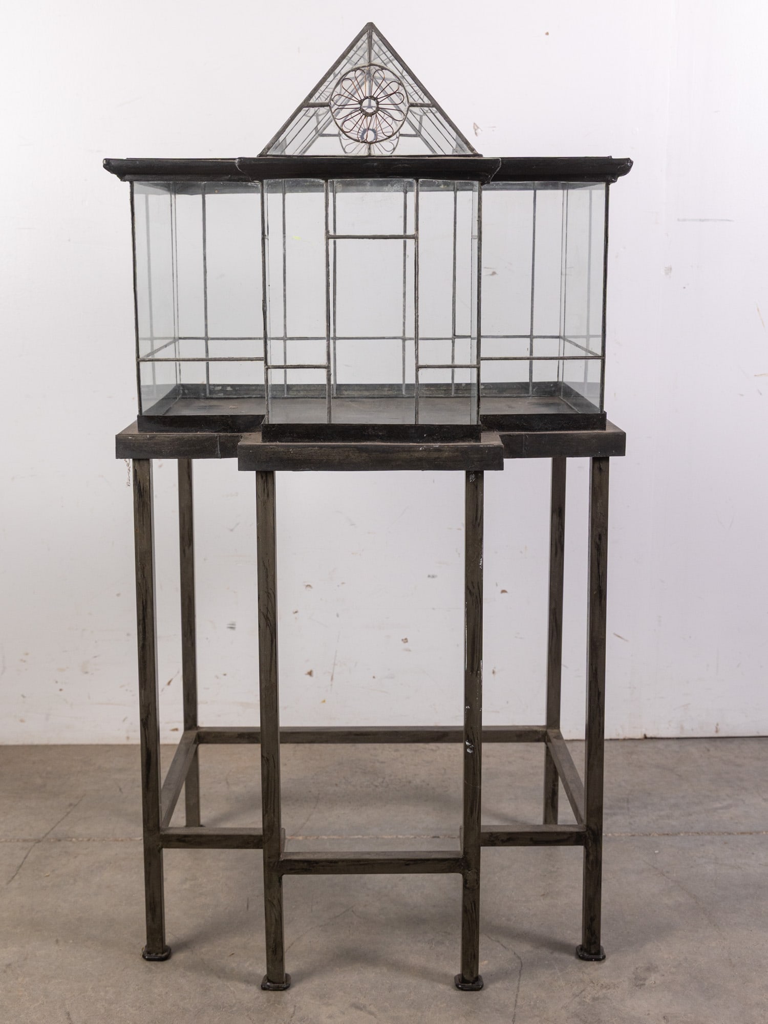 Victorian Greenhouse Shaped Glass Terrarium on Stand (1 of 9)