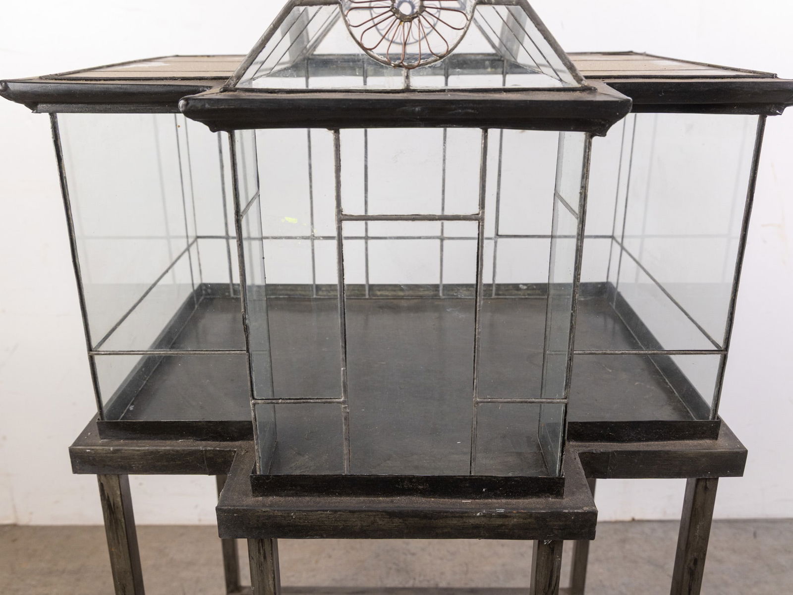 Victorian Greenhouse Shaped Glass Terrarium on Stand - 3
