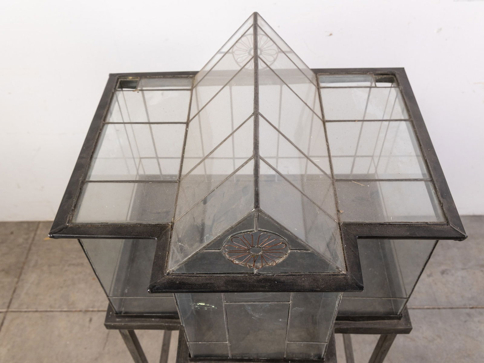 Victorian Greenhouse Shaped Glass Terrarium on Stand - 4