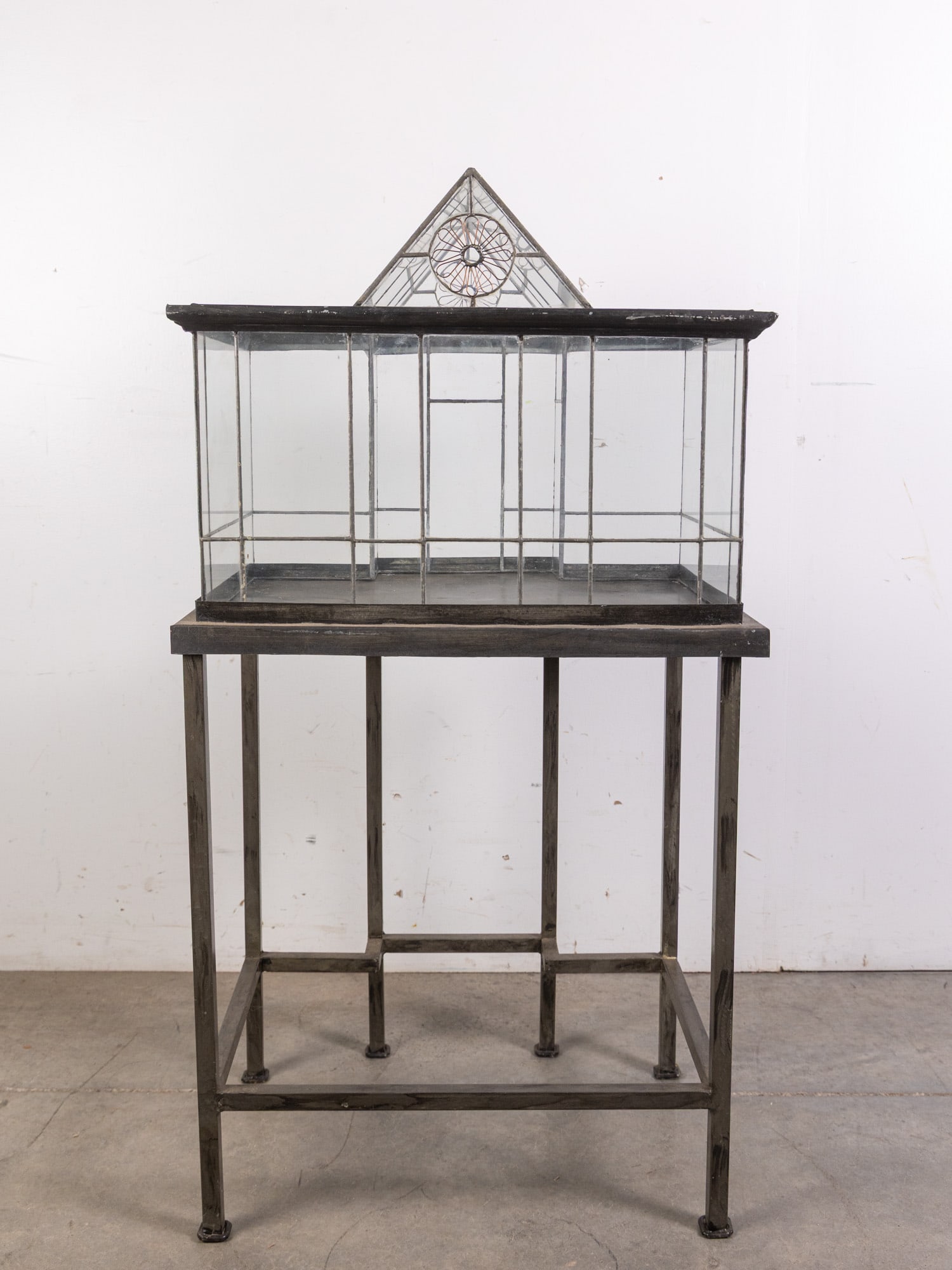 Victorian Greenhouse Shaped Glass Terrarium on Stand - 9
