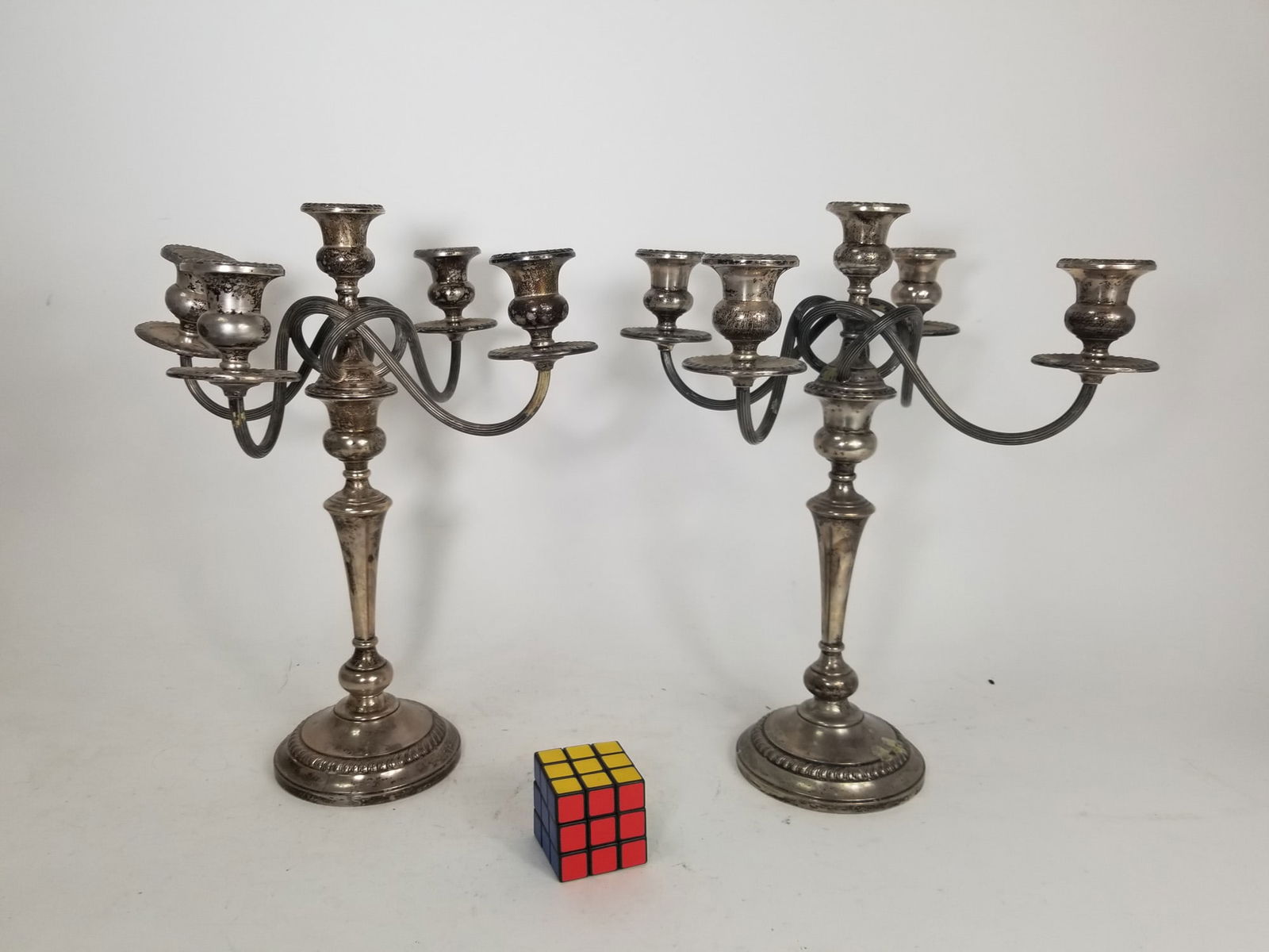 2 Frank M. Whiting & Co Sterling Silver Candle Stick Holders 6in 2pc Set - 2