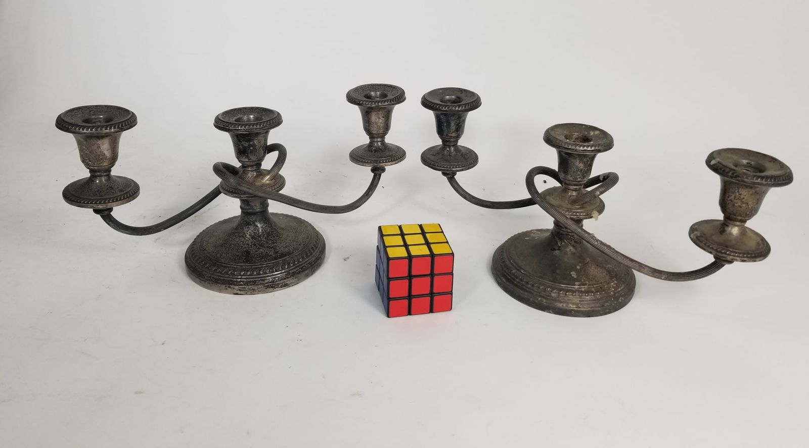 2 premium Sterling Silver Weighted Candle Stick 3.7 kg Total Weight - 2