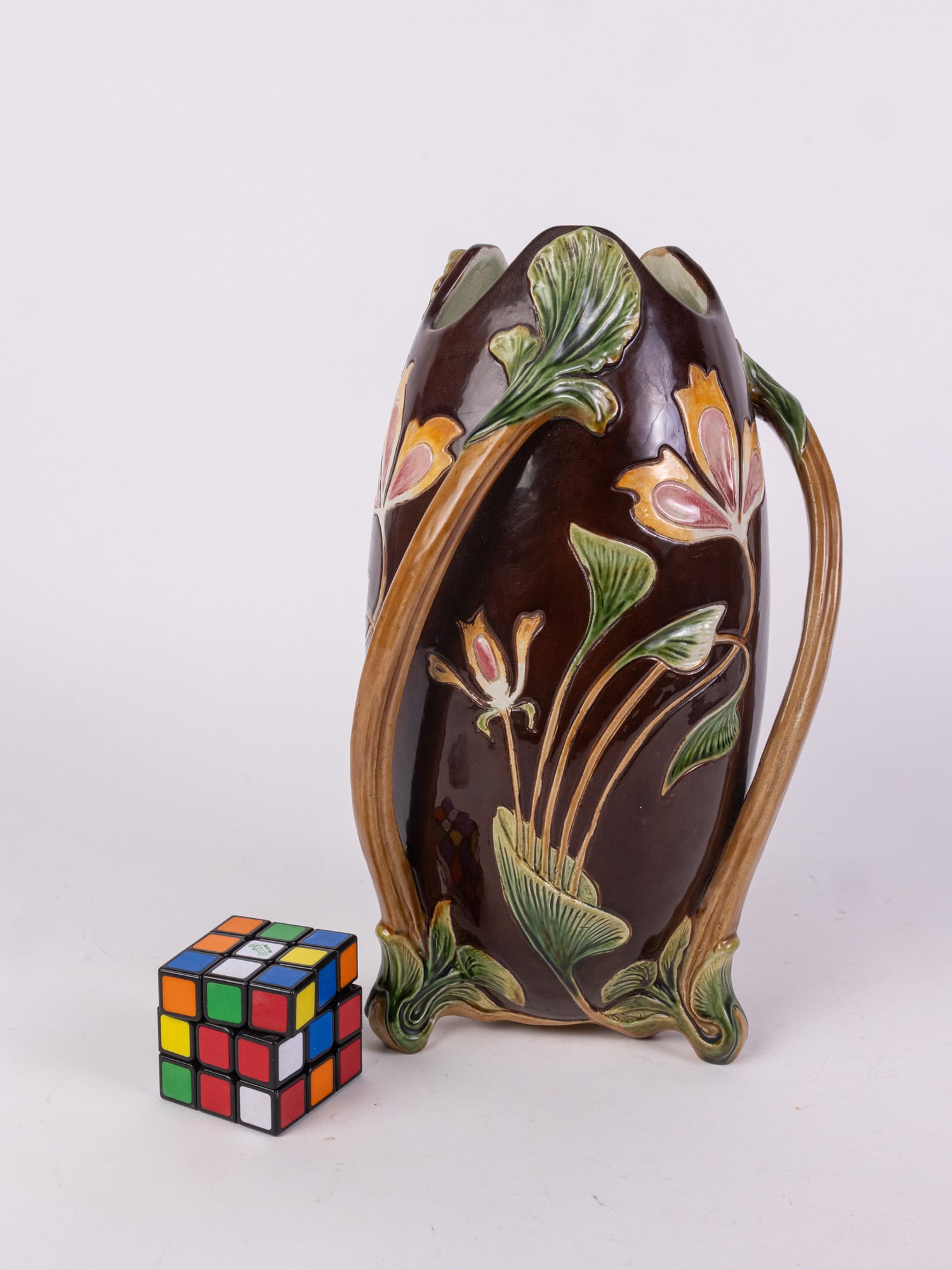 W. Schiller & Son Majolica Art Nouveau Vase - 2