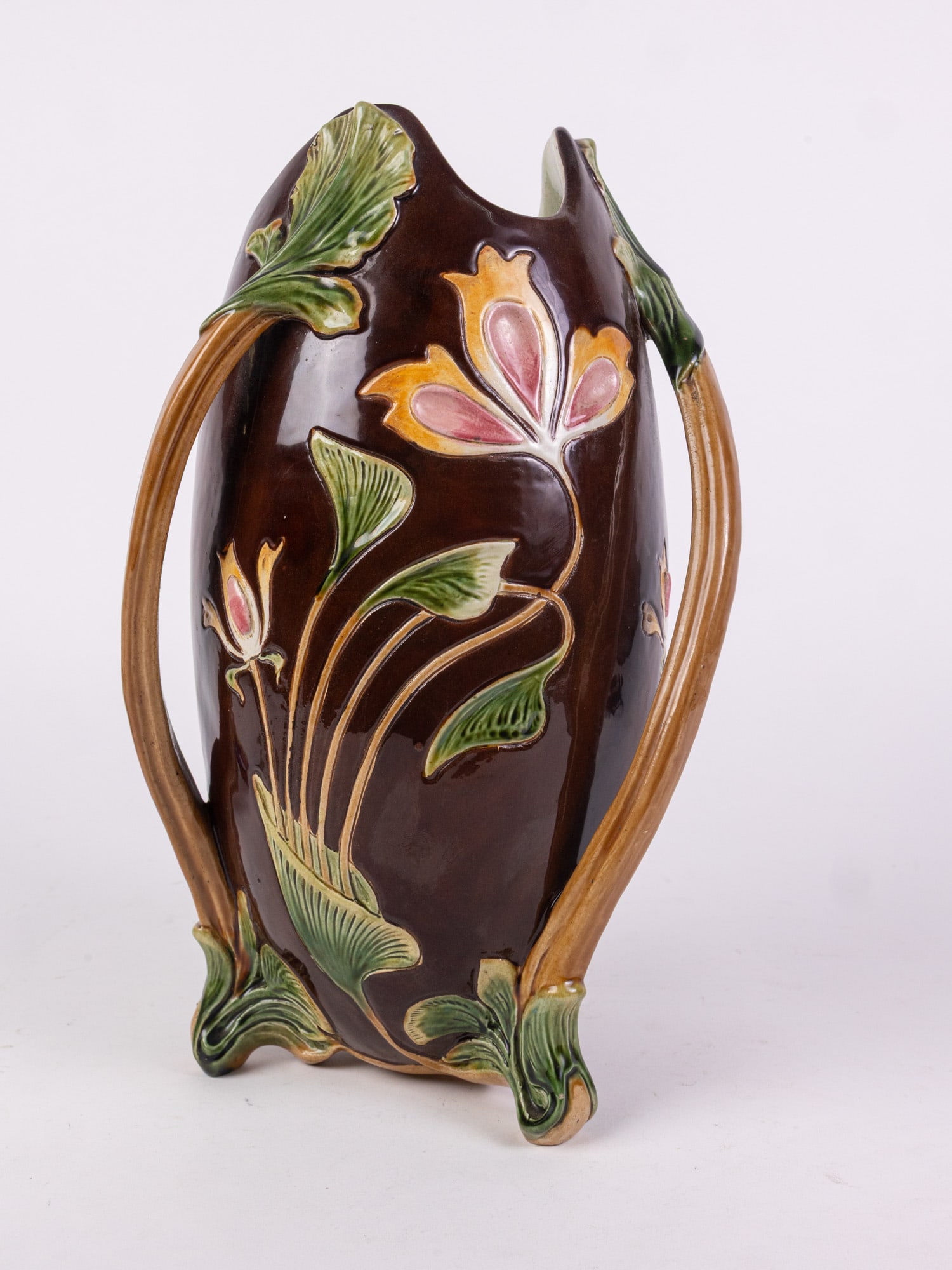 W. Schiller & Son Majolica Art Nouveau Vase - 4