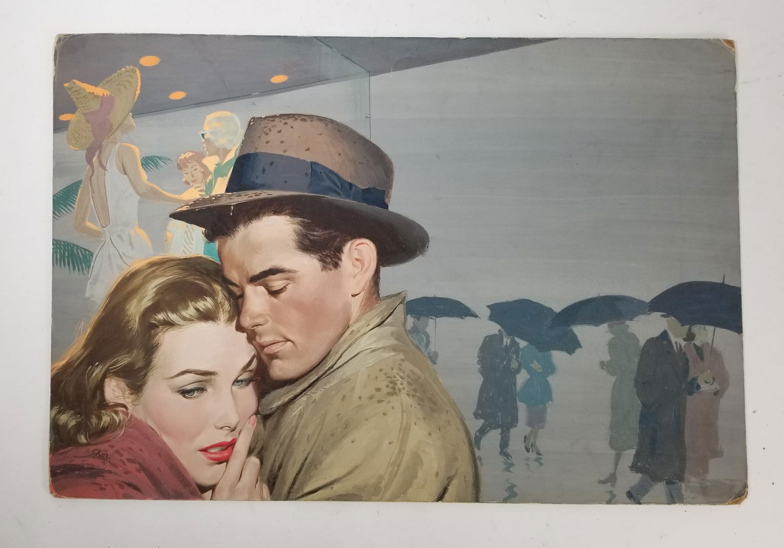 Original Vintage Artwork on Board Signed "Shor": Original Vintage Artwork on Board Signed "Shor", This original artwork is signed "Shor" by the artist and dated October 1951 on the back along with the word "McCall's" written in pen. It is highly