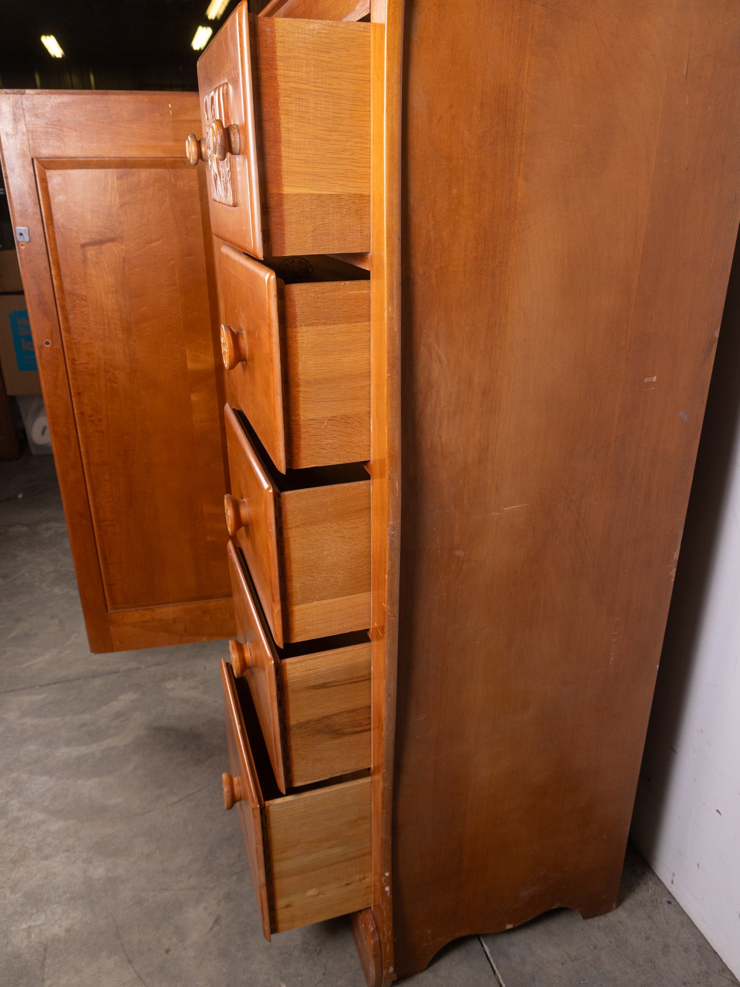 Vintage Solid Maple Virginia House Conestoga Wagon Armoire - 5