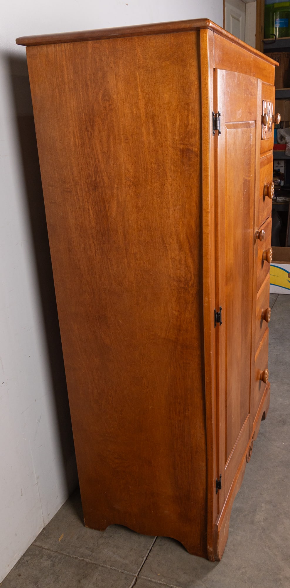 Vintage Solid Maple Virginia House Conestoga Wagon Armoire - 7