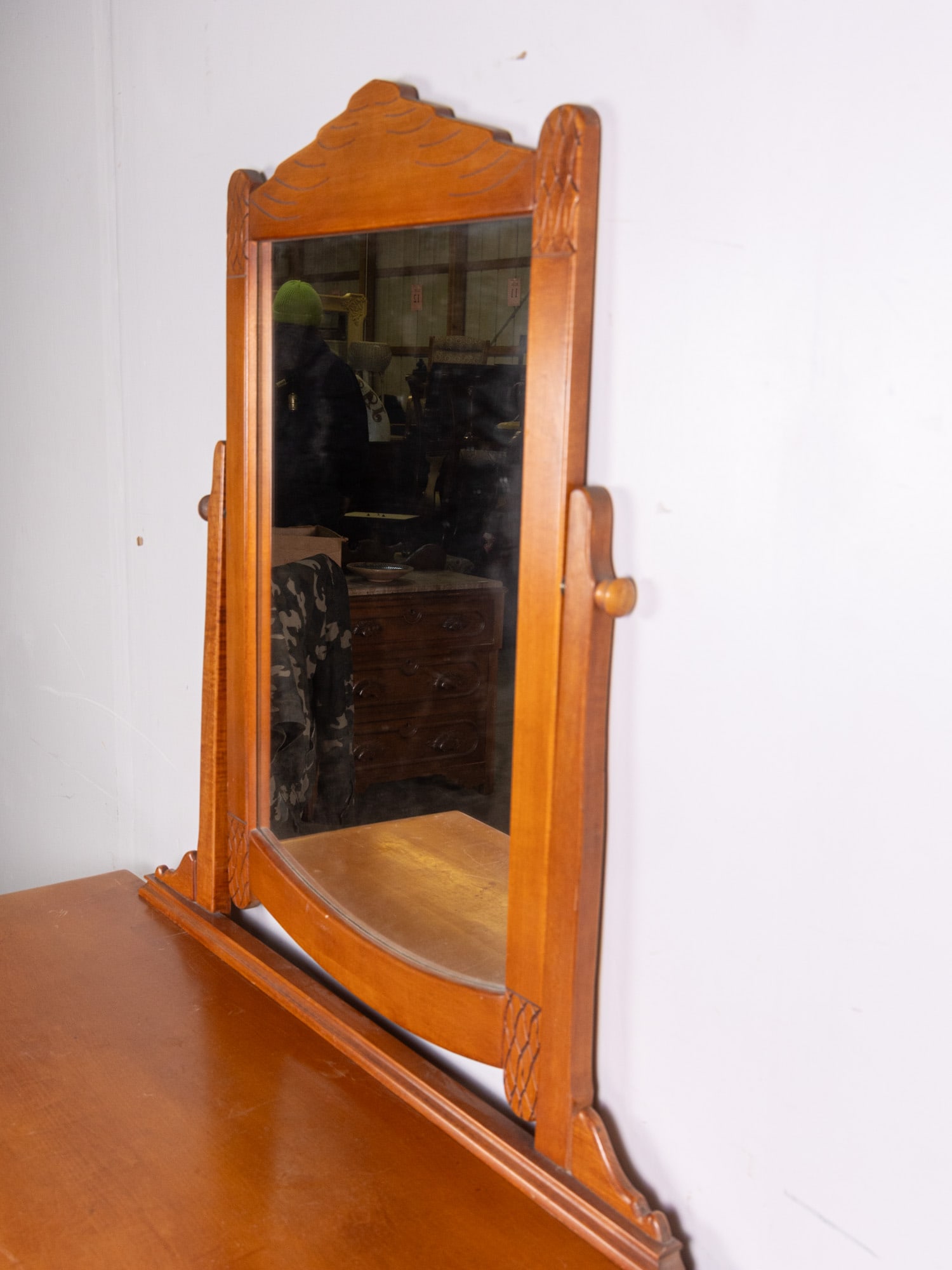 Vintage Solid Maple Virginia House Conestoga Wagon Vanity Desk & Chair - 11