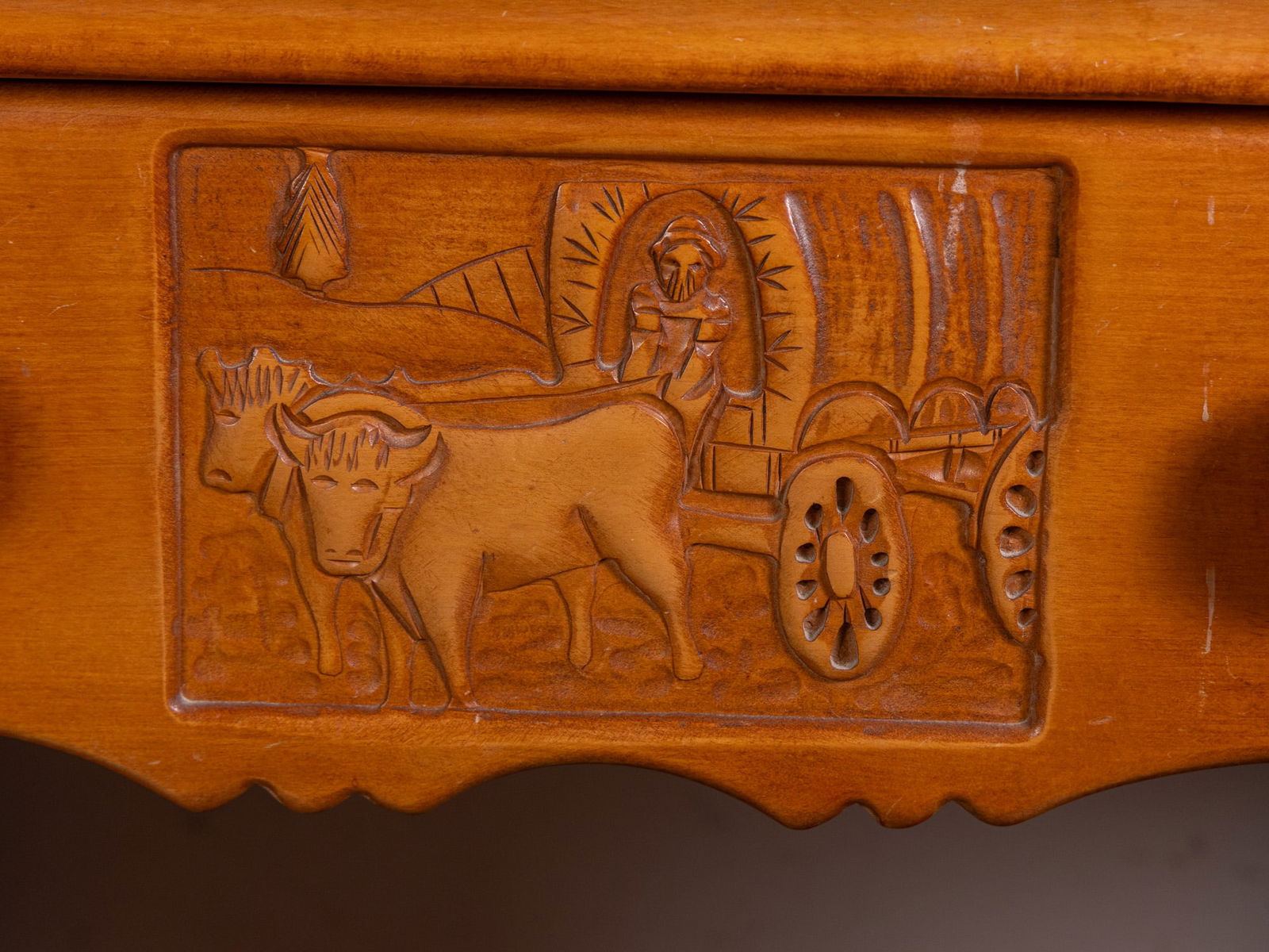 Vintage Solid Maple Virginia House Conestoga Wagon Vanity Desk & Chair - 5