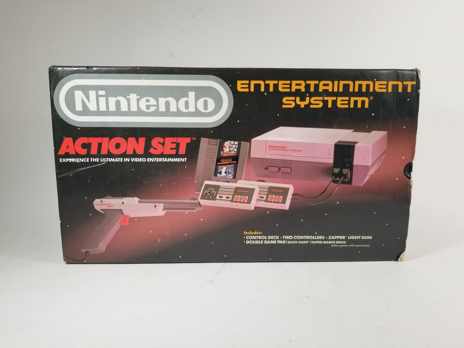 Nintendo Entertainment System NES Action Set CIB: Nintendo Entertainment System NES Action Set CIB Size 12" x 21" x 5" Literature Brooks Auction – Online Auction Terms & Conditions Contact: (856) 694-2960 | info@brooks.auction READ BEFORE Y