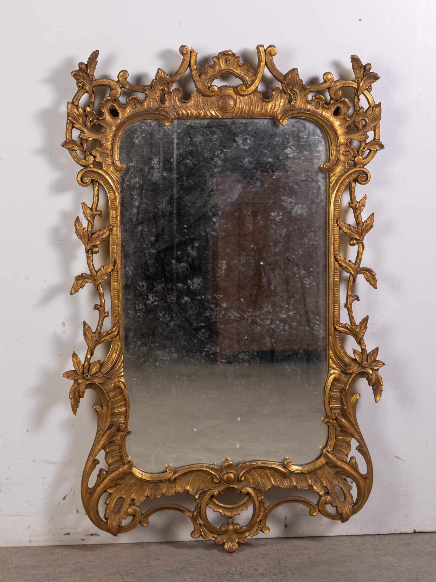 Vintage Ornate Gilded French Rococo Style Wall Mirror (1 of 4)