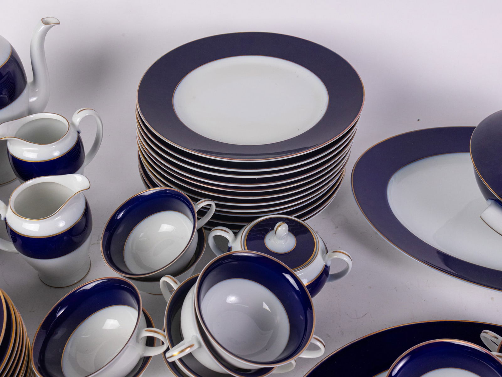 Rosenthal Cobalt Blue Porcelain Dishware Set - 6