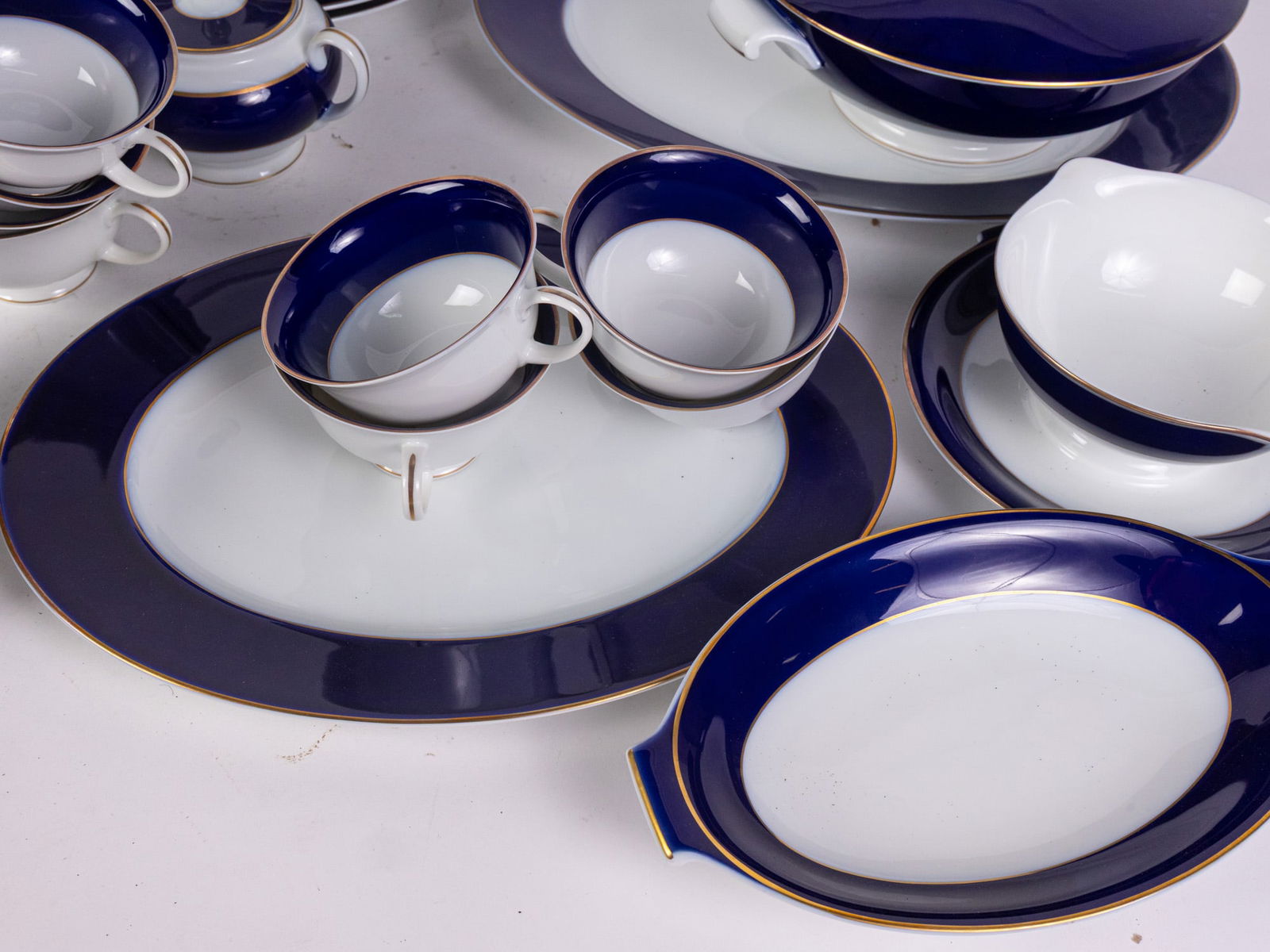 Rosenthal Cobalt Blue Porcelain Dishware Set - 8
