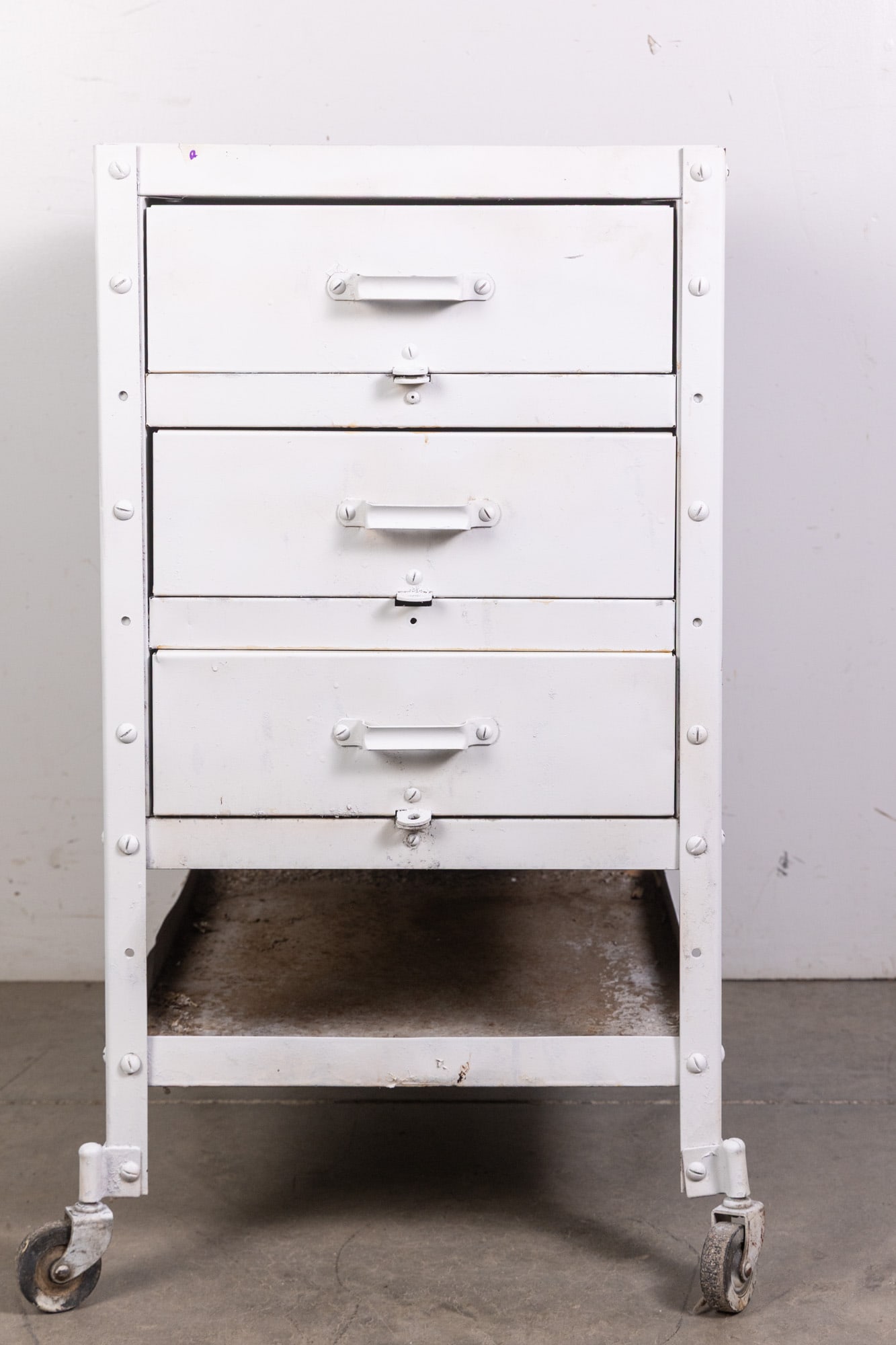 Vintage Industrial Rolling Three Drawer Cabinet (1 of 6)