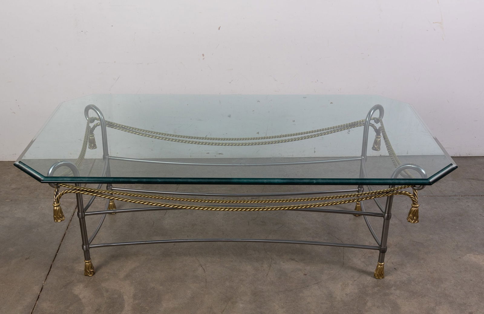 Vintage Maison Jansen Style Table w/ Gilded Rope & Tassel Decorations (1 of 4)