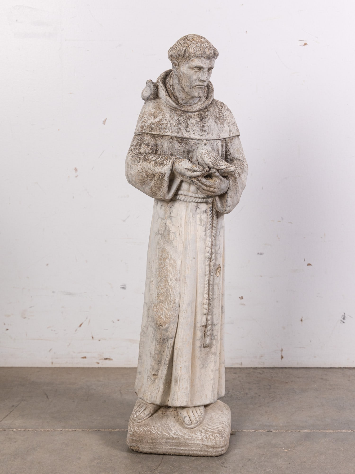 Vintage St. Francis of Assisi Concrete Statue: Vintage St. Francis of Assisi Concrete StatueSize30" HLiteratureBrooks Auction – Online Auction Terms & Conditions Contact: (856) 694-2960 | info@brooks.auction READ BEFORE YOU BID: We want you