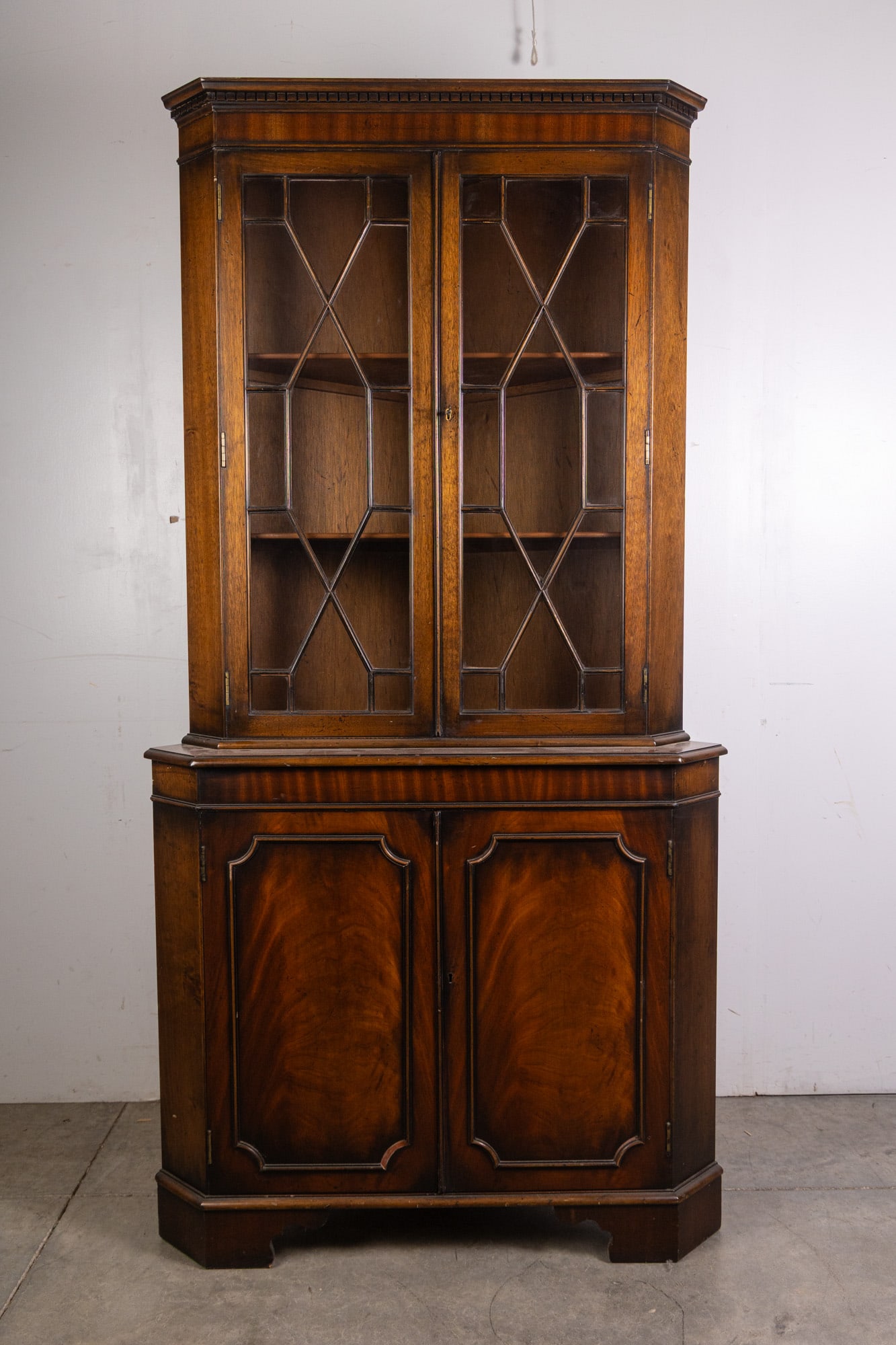 Georgian-Style Mahogany Corner Cabinet by Bowling's Reproductions Cross Hands Wales (1 of 5)