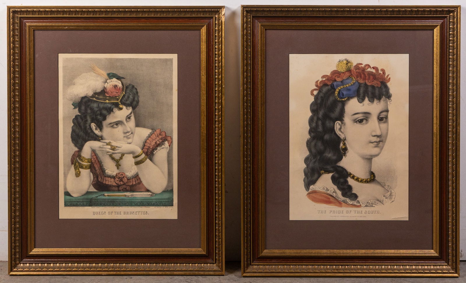 Pair of Currier & Ives 19th Century Hand Colored Lithographs (1 of 3)