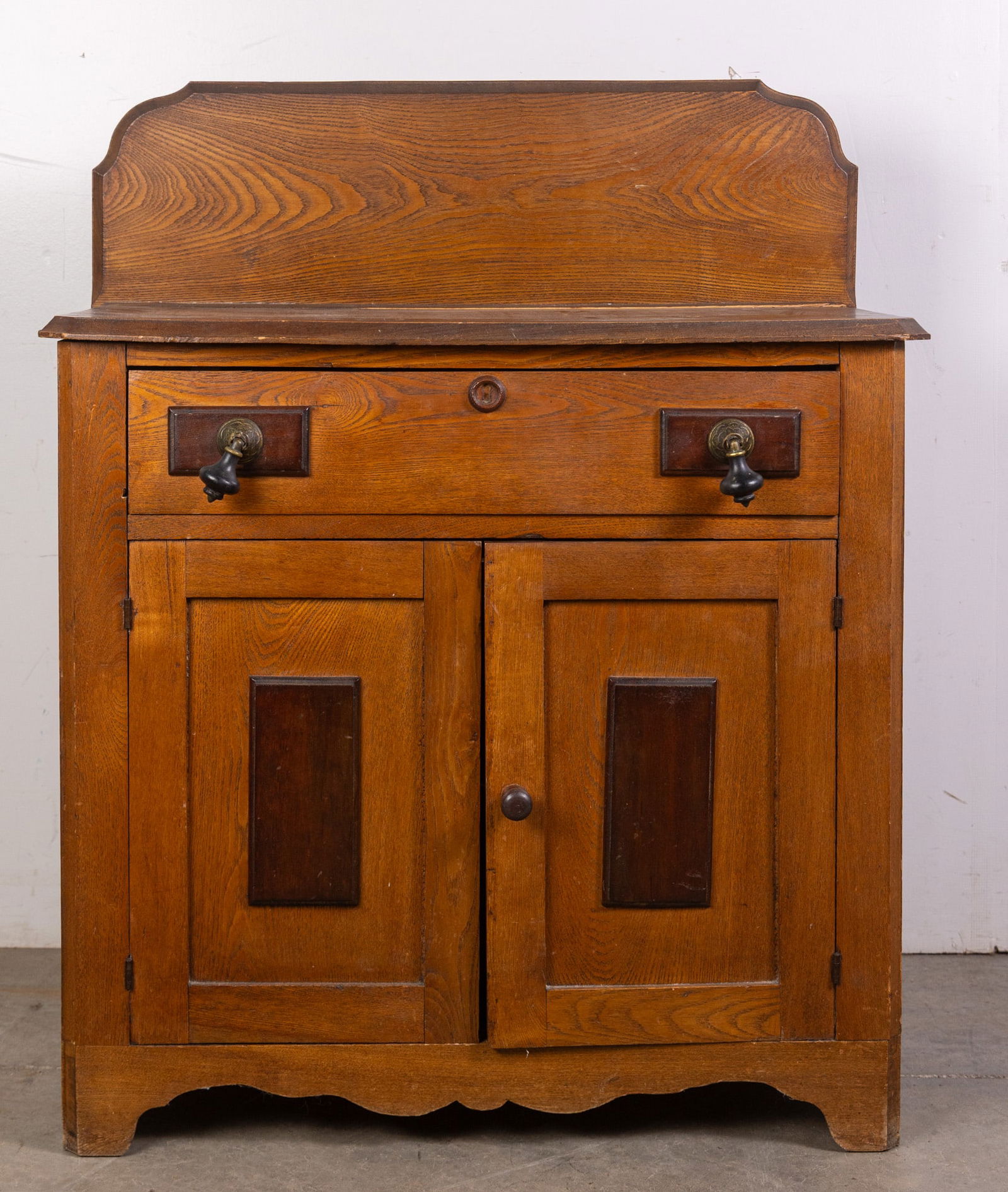 Antique Dry Sink Cabinet w/ Ornate Hanging Pulls (1 of 9)