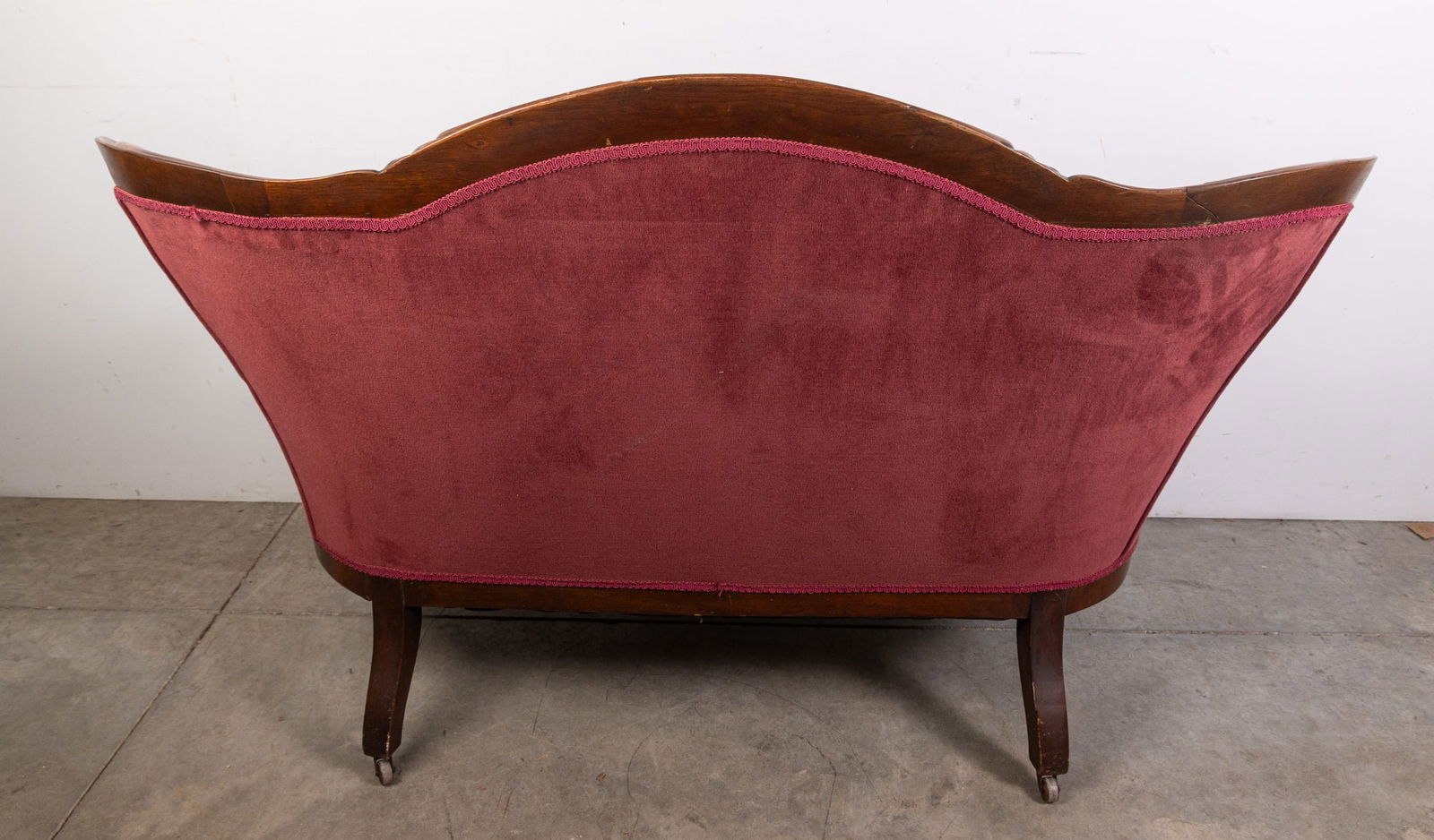 Antique Victorian Hand-Carved Tufted Loveseat - 5