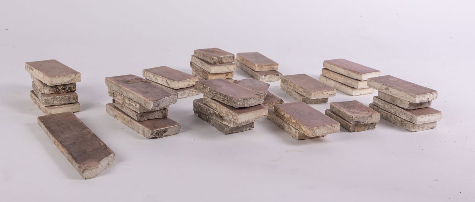 Lot of Vintage Architectural Salvage Mauve Ceramic Tiles: Lot of Vintage Architectural Salvage Mauve Ceramic TilesSizeVarious sizes, largest is 4" x 1.25"LiteratureBrooks Auction – Online Auction Terms & Conditions Contact: (856) 694-2960 |