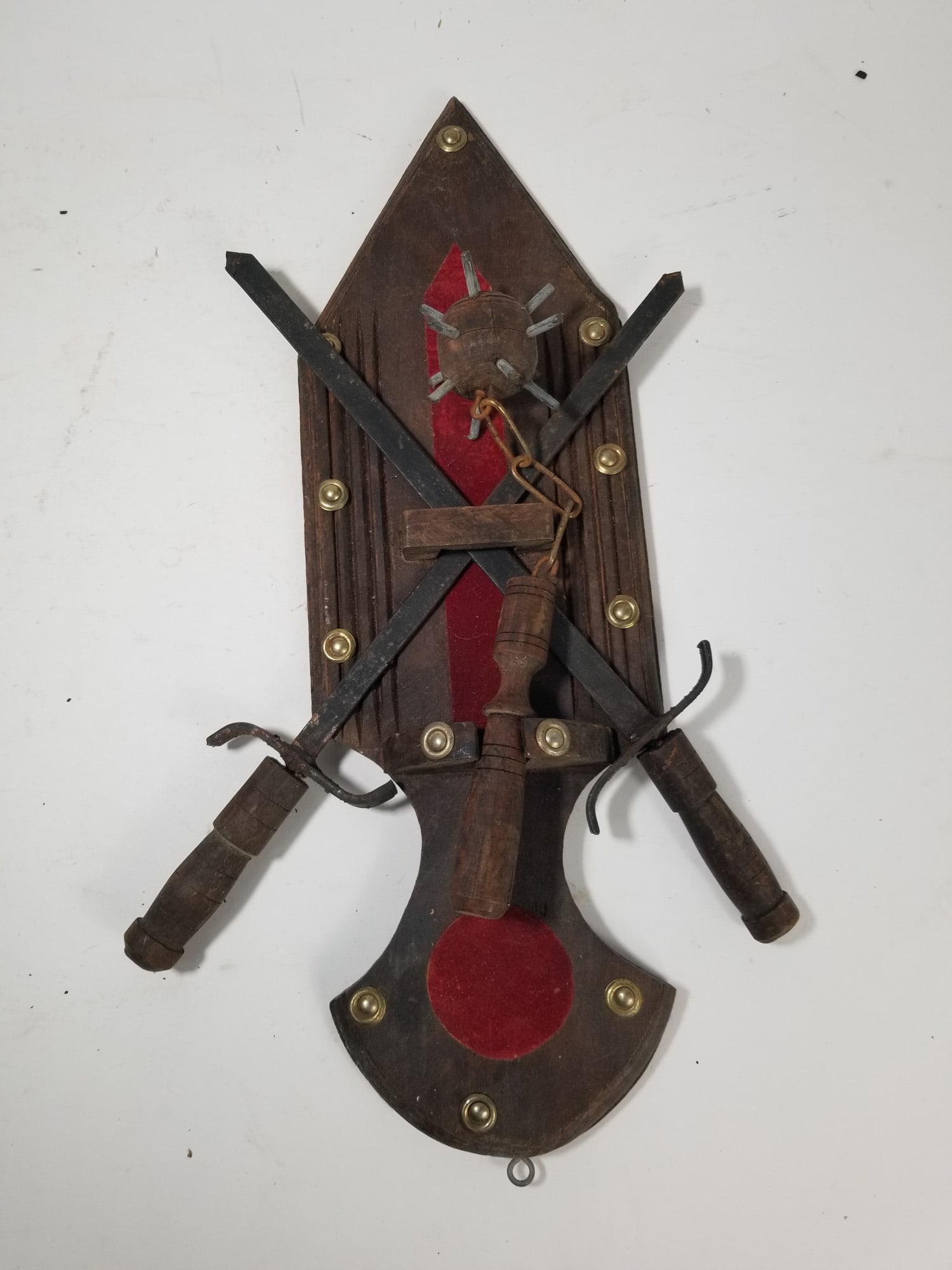 Vintage Wall Mounted Dagger and Mace Display (1 of 2)