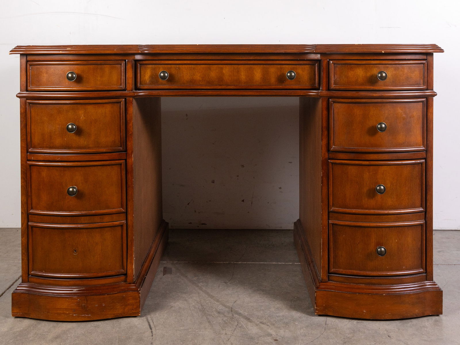Bow Front Knee-Hole Executive Desk (1 of 6)