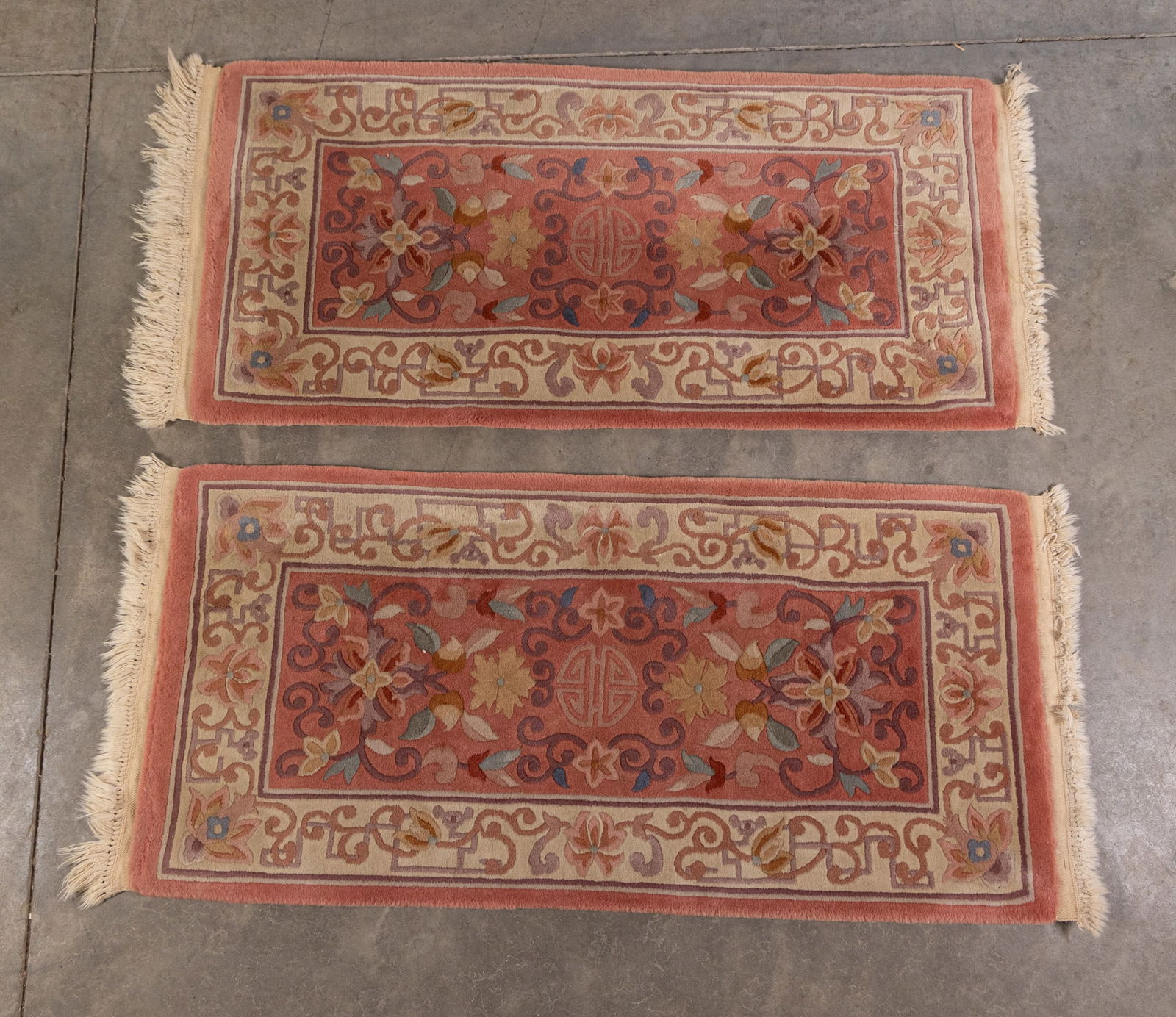 Two Vintage Floral Patterned Wool Rug (1 of 2)