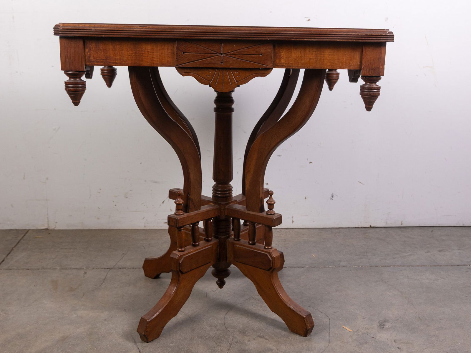 Antique Eastlake White Marble Top Parlor Table (1 of 7)