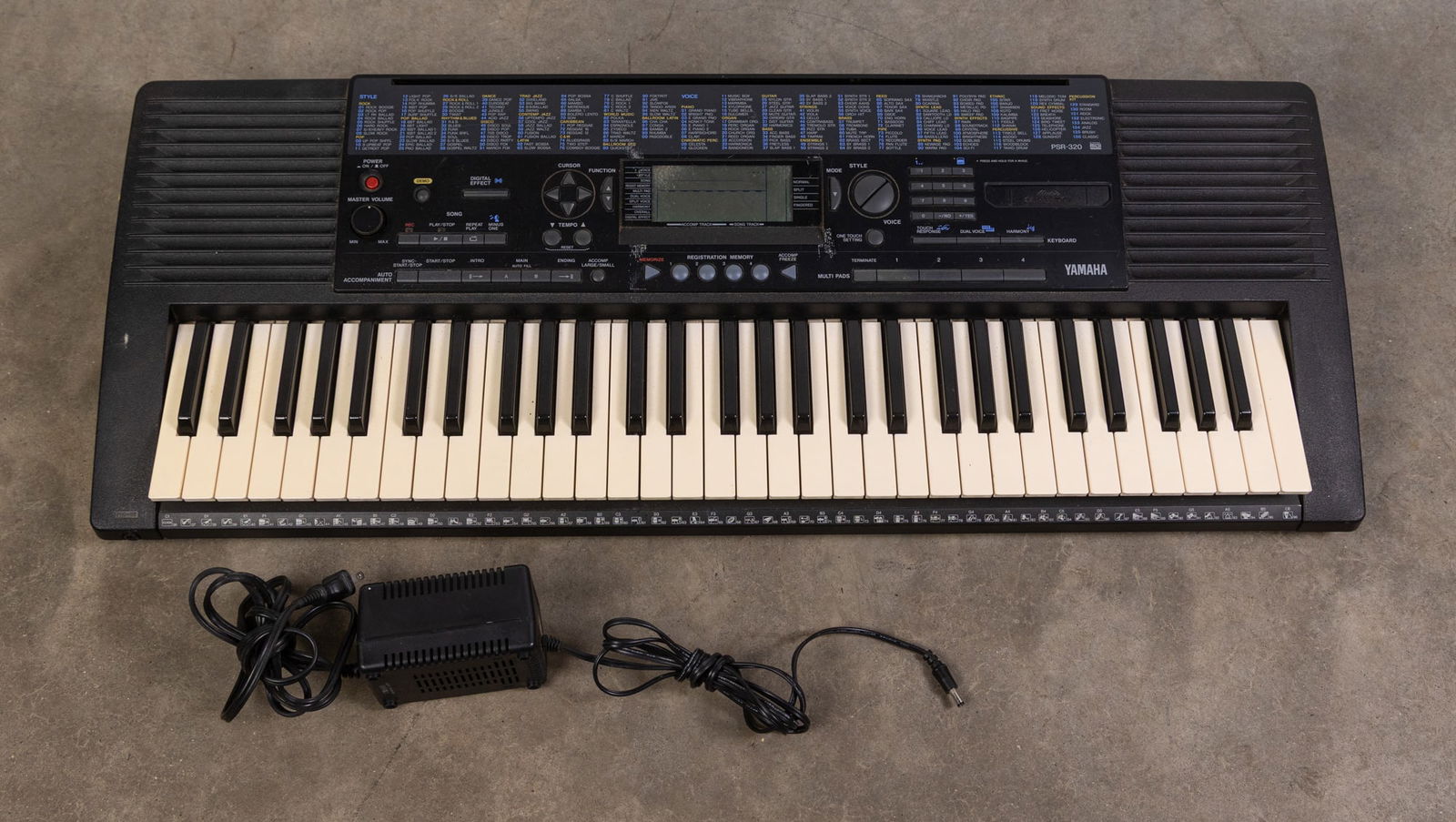 Yamaha PSR-320 Keyboard: Yamaha PSR-320 Keyboard, Includes AC adapter cable, tested and working!Size36" x 15" x 5"LiteratureBrooks Auction – Online Auction Terms & Conditions Contact: (856) 694-2960 |