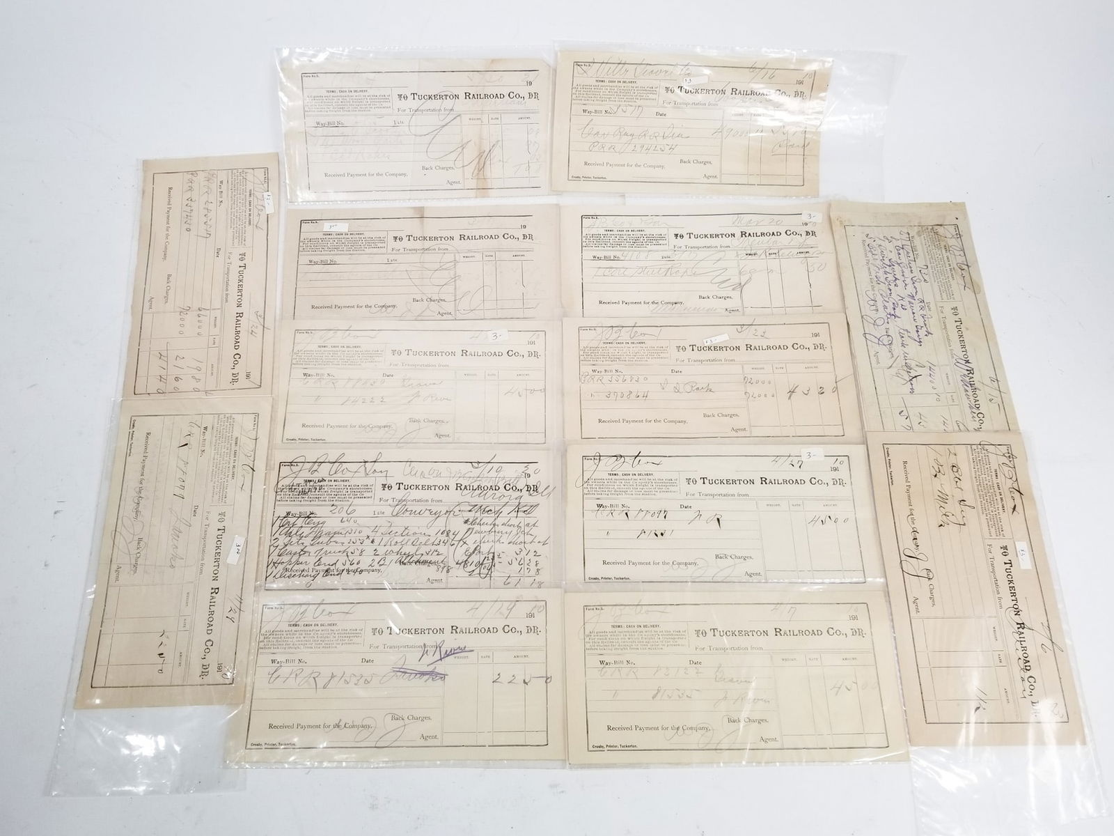Antique 1920's Tuckerton Railroad Payment Receipts (1 of 3)