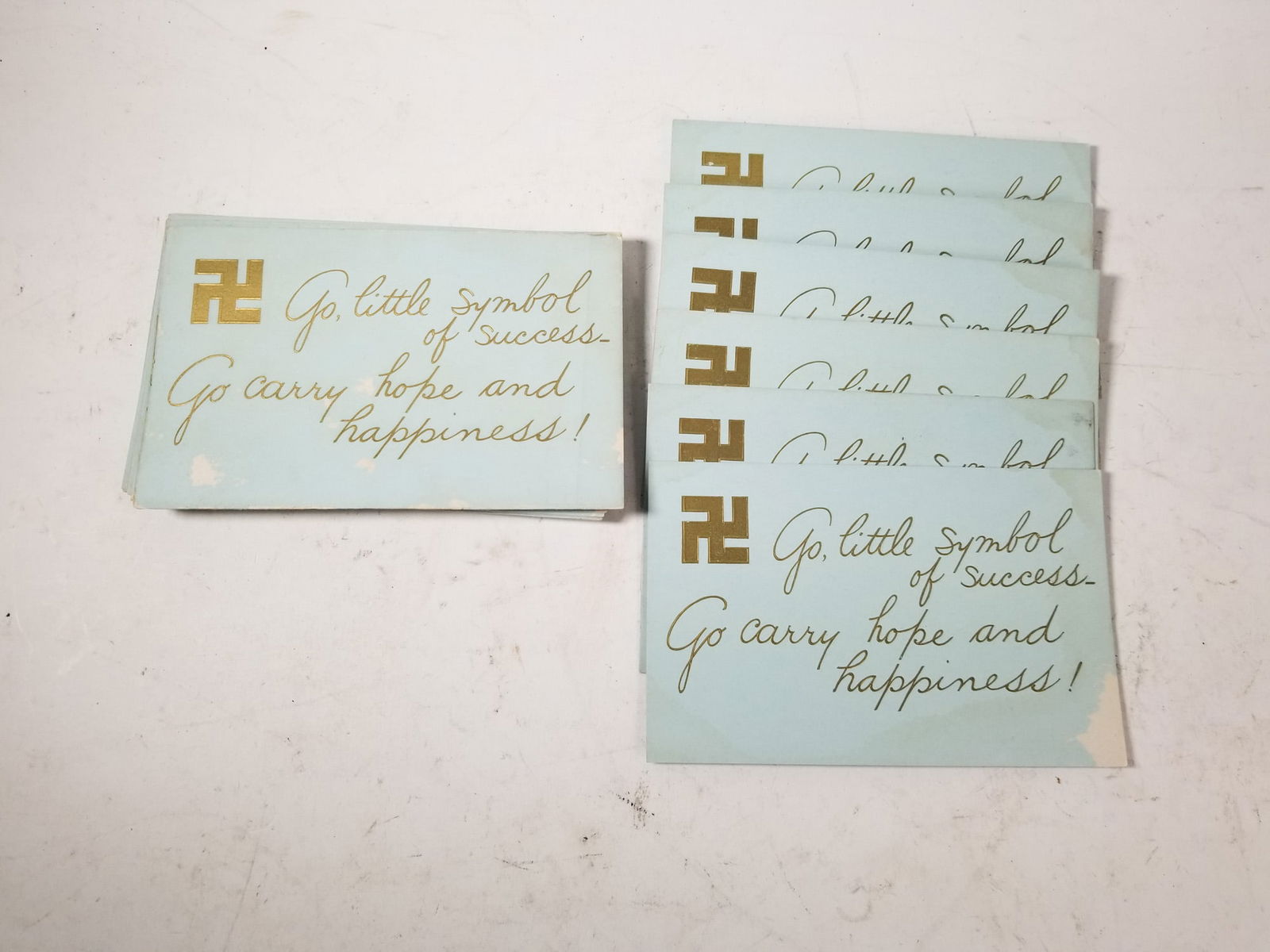 Antique Swastika (Pre-Nazi Usage) Unused Postcards: Antique Swastika (Pre-Nazi Usage) Unused PostcardsSize7" x 12" x 12"LiteratureBrooks Auction – Online Auction Terms & Conditions Contact: (856) 694-2960 | info@brooks.auction READ BEFORE YOU