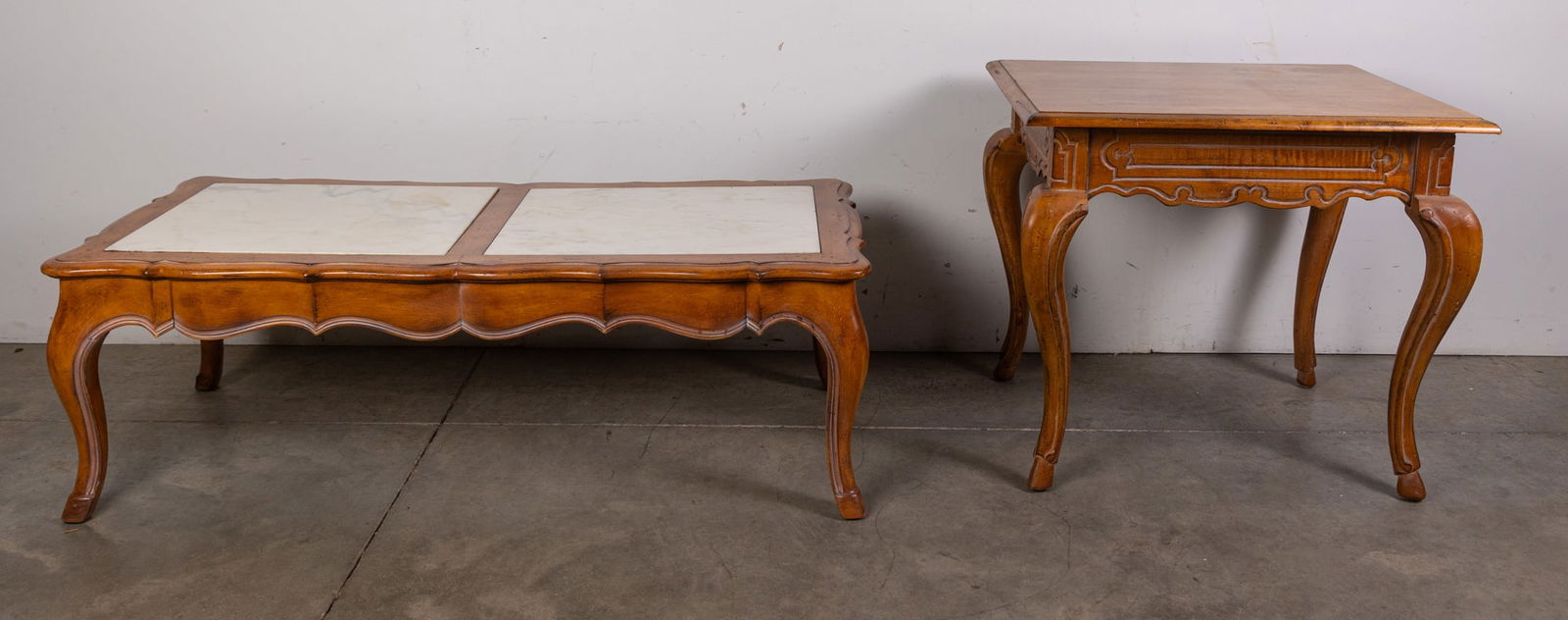 White Marble Top Insert Coffee Table & Side Table (1 of 4)