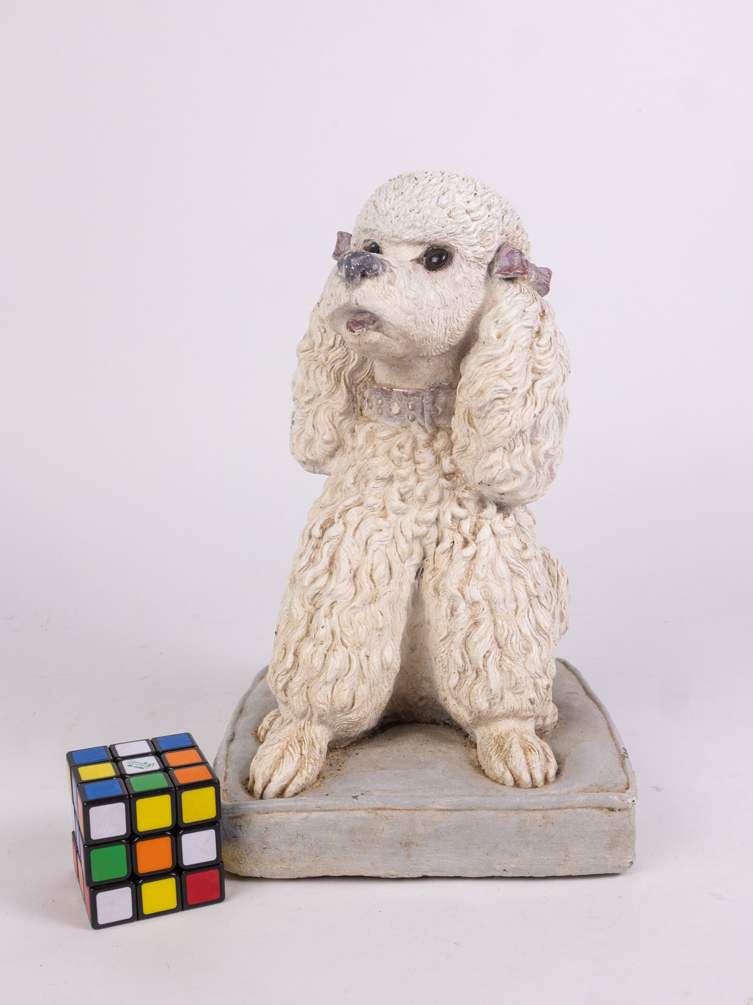 Vintage Concrete Poodle Statue - 2