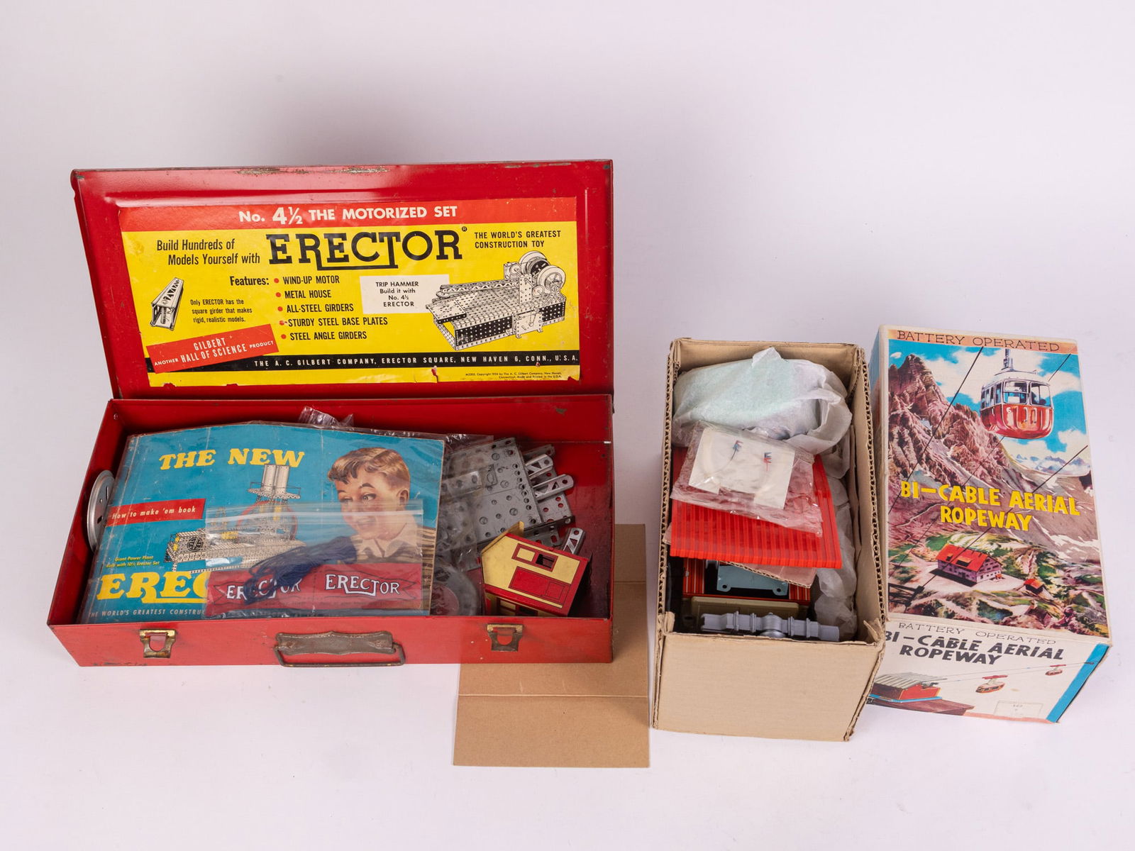 Bi-Cable Aerial Ropeway Toy and Vintage Erector Set (1 of 4)