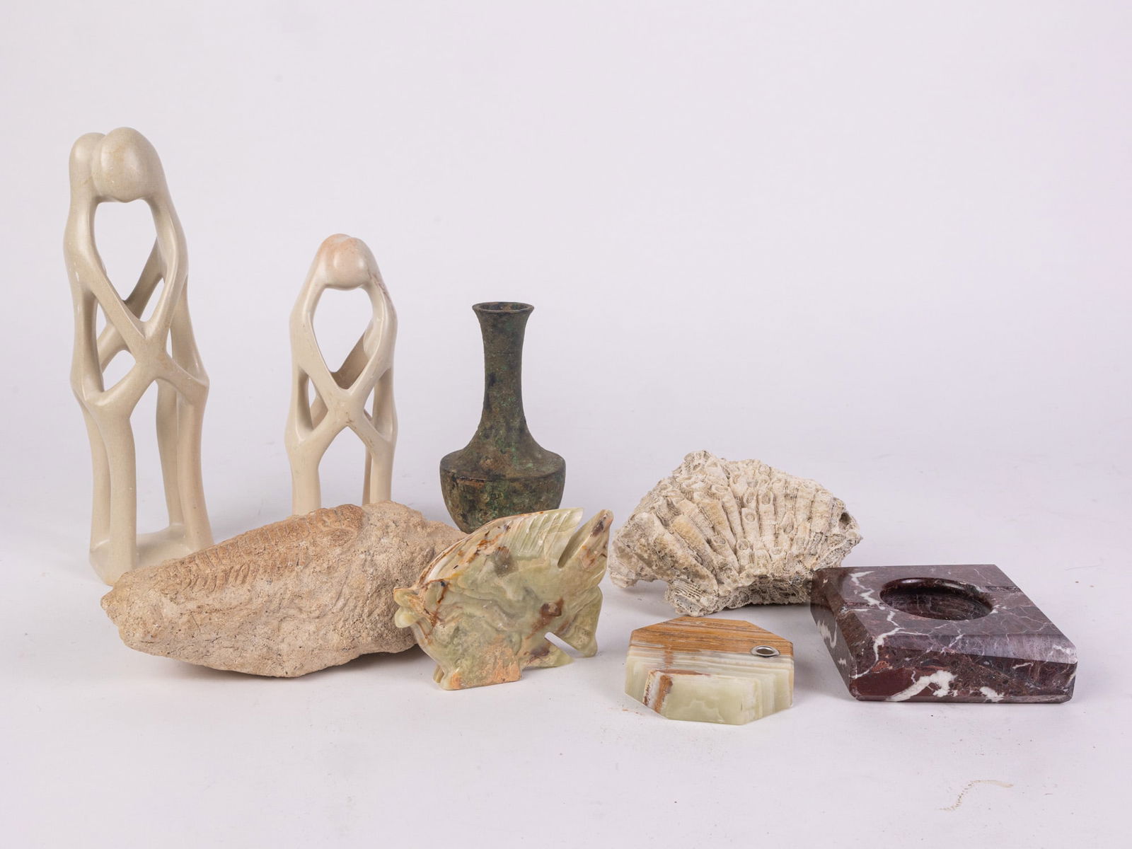 Decorative Assortment ft. Asian Bronze Vase & Stone Sculptures (1 of 6)