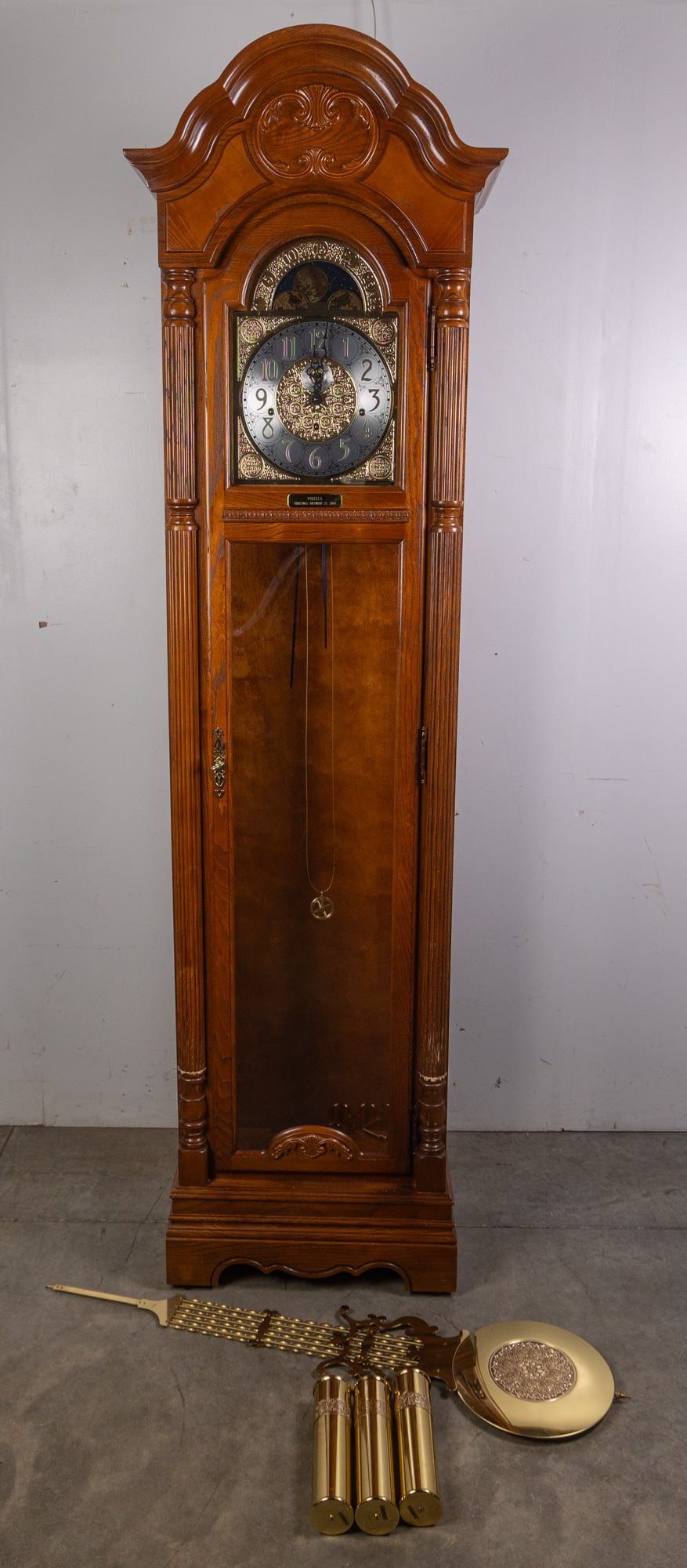 Vintage Howard Miller Oak Case Grandfather Clock (1 of 8)