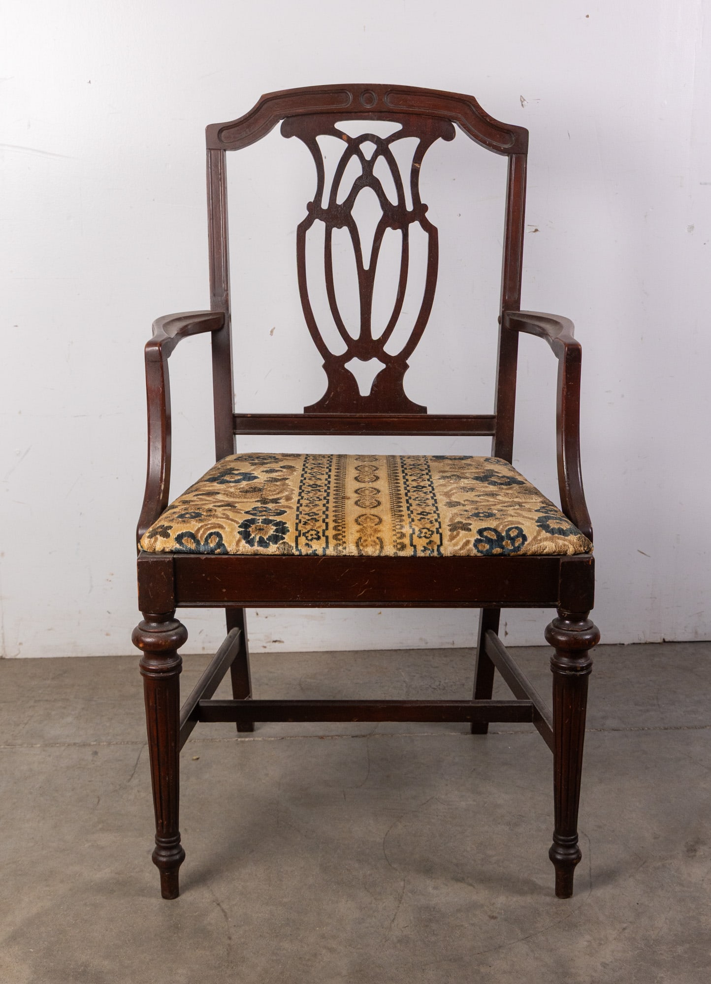 Antique Dining Chair with Floral Upholstery (1 of 3)