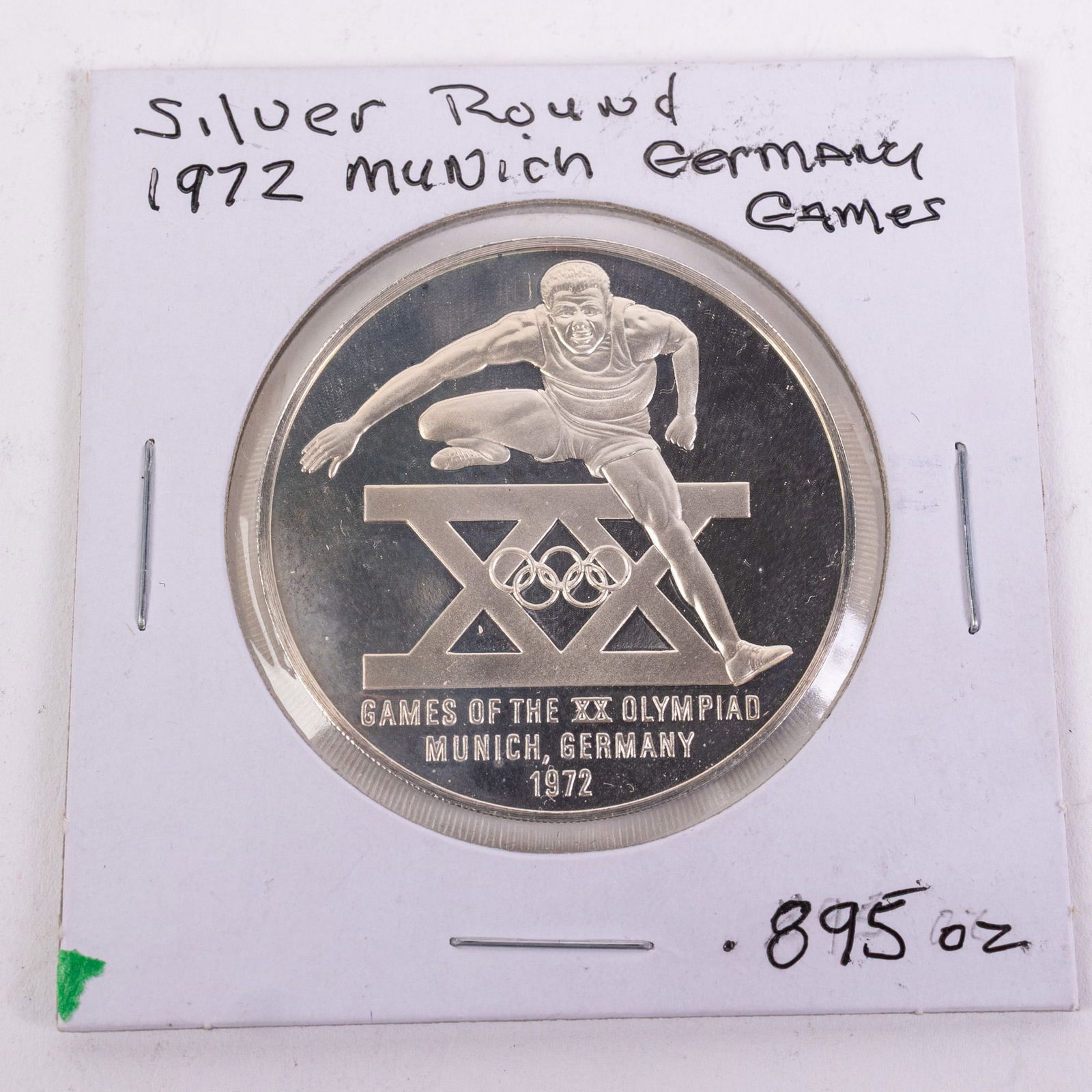 1972 Silver Round Munich German Olympic Games: 1972 Silver Round Munich German Olympic Games XX (20th) OlympiadLiteratureBrooks Auction – Online Auction Terms & Conditions Contact: (856) 694-2960 | info@brooks.auction READ BEFORE YOU BID: