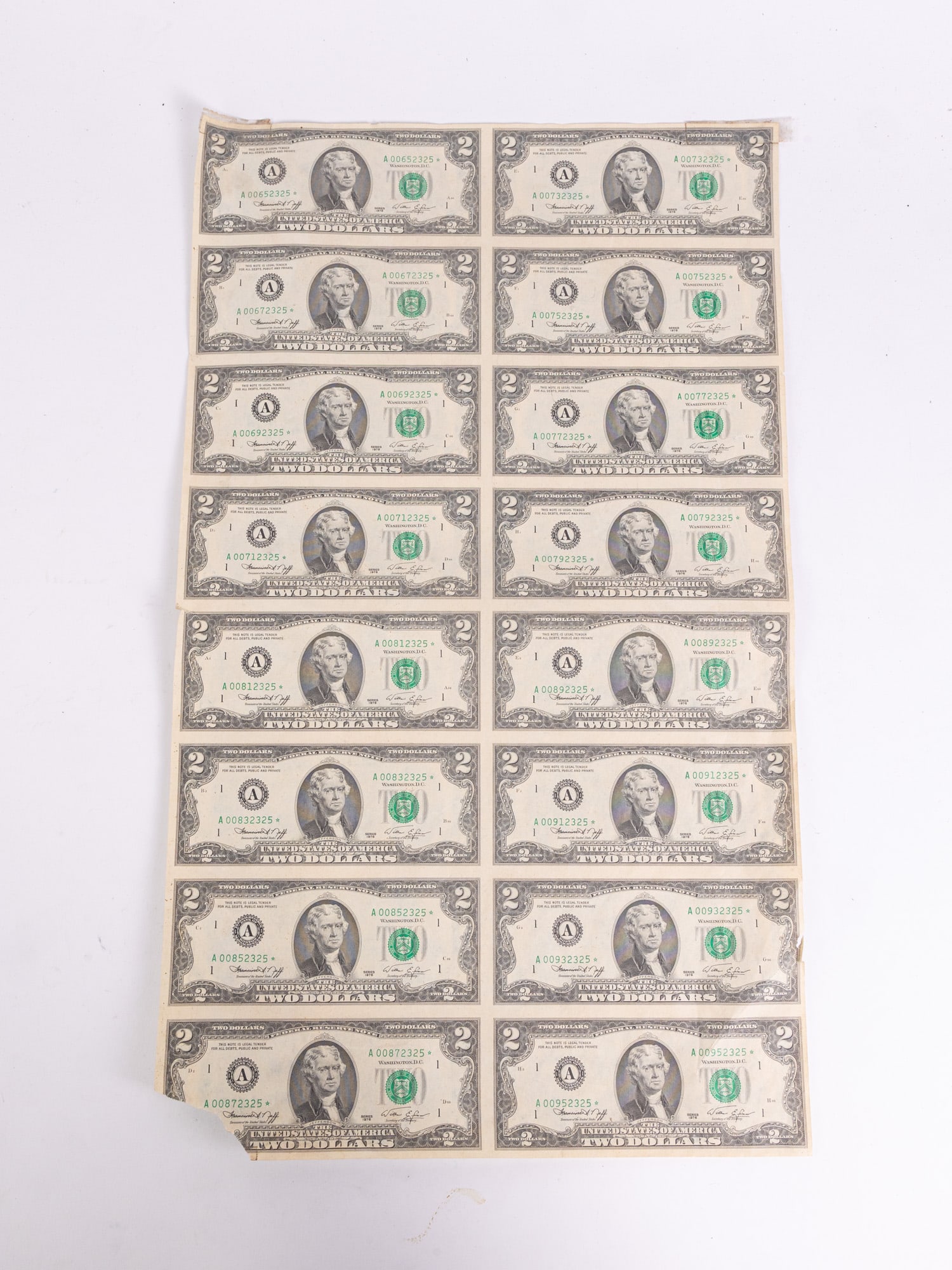 Sheet of 2 Dollar Bills: Sheet of 2 Dollar BillsLiteratureBrooks Auction – Online Auction Terms & Conditions Contact: (856) 694-2960 | info@brooks.auction READ BEFORE YOU BID: We want you to feel confident when