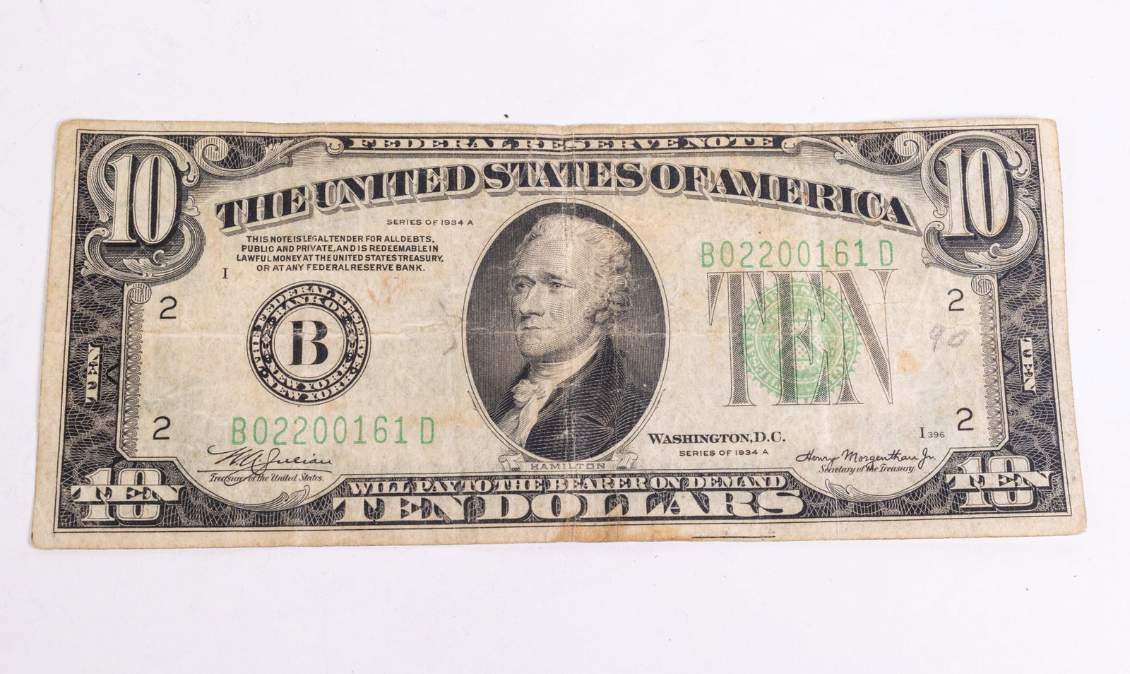 1934 GREAT DEPRESSION 10 Dollar Federal Reserve Note *Green Seal*: 1935 GREAT DEPRESSION 10 Dollar Federal Reserve Note *Green Seal*LiteratureBrooks Auction – Online Auction Terms & Conditions Contact: (856) 694-2960 | info@brooks.auction READ BEFORE YOU BID: