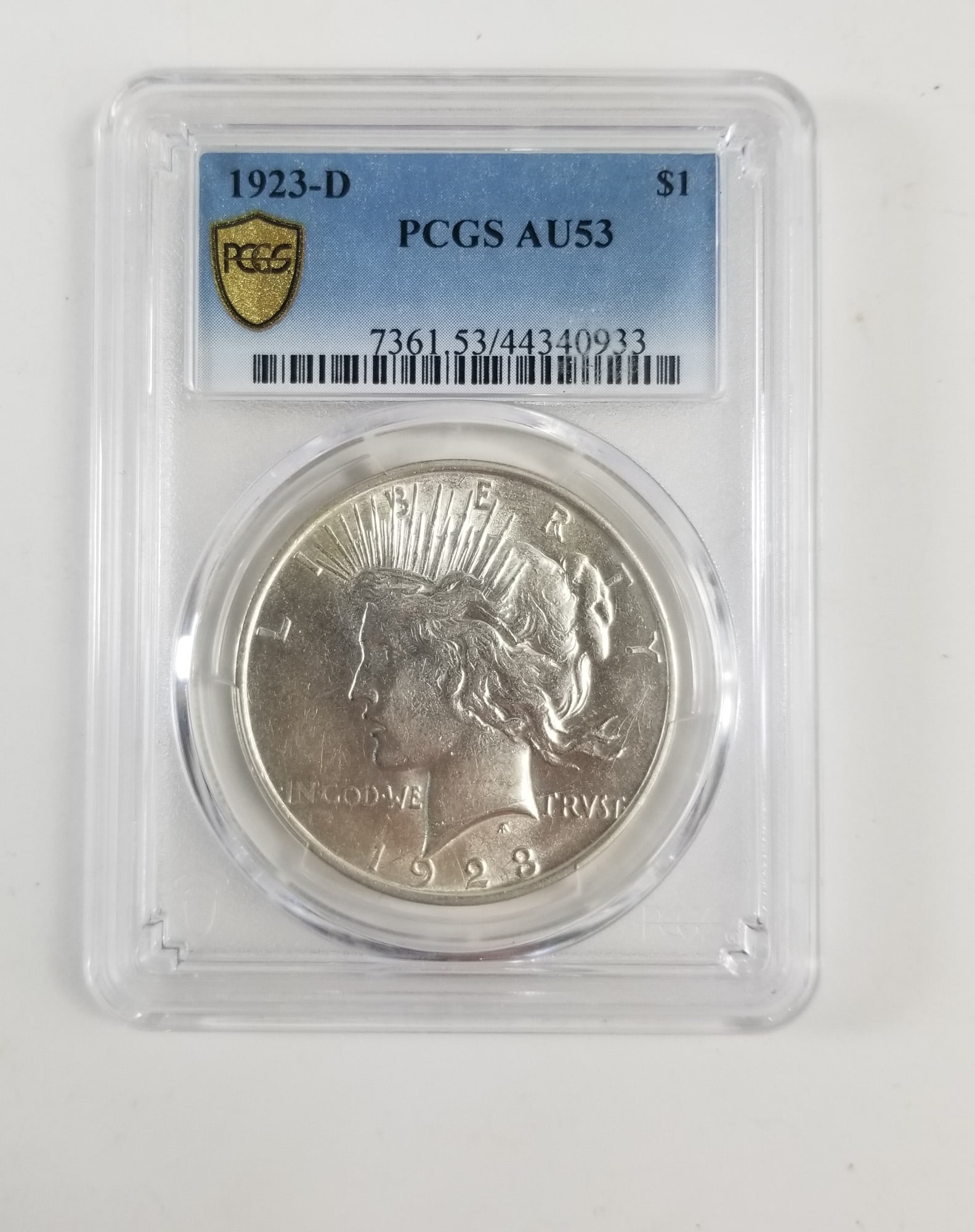 1923 - D Silver Peace Dollar PCGS AU53 (1 of 2)
