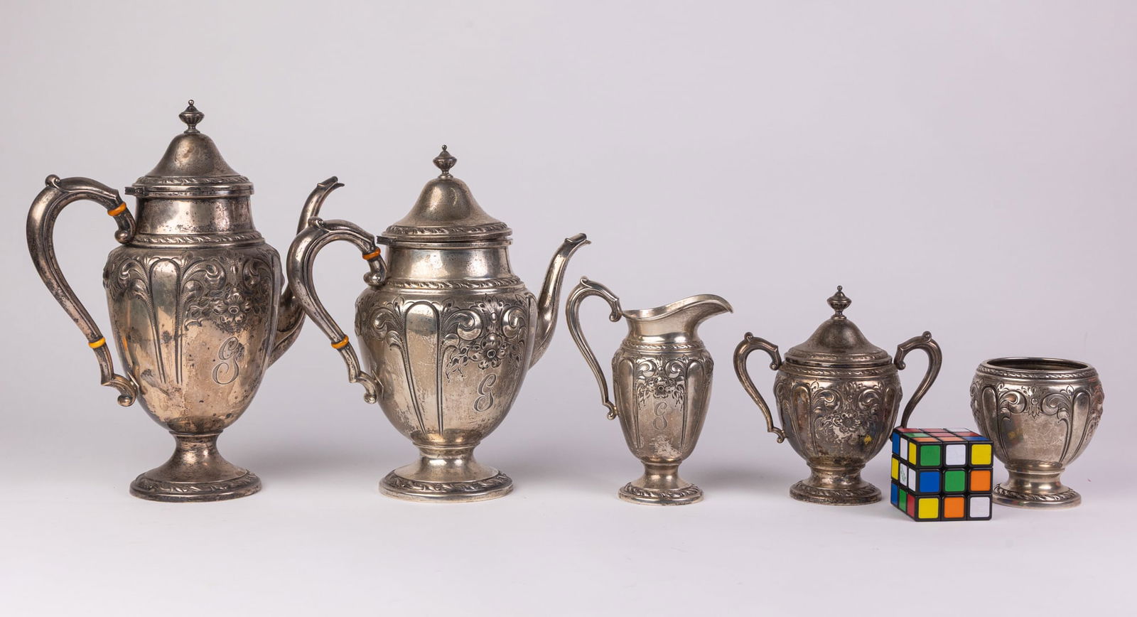 Amston | (5) Repoussé Sterling Holloware Tea & Coffee Service - 2