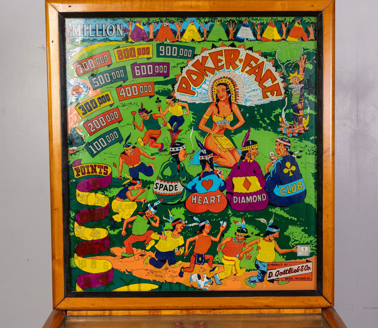 1953 D. Gottlieb & Company "Poker Face" Pinball Machine - 3