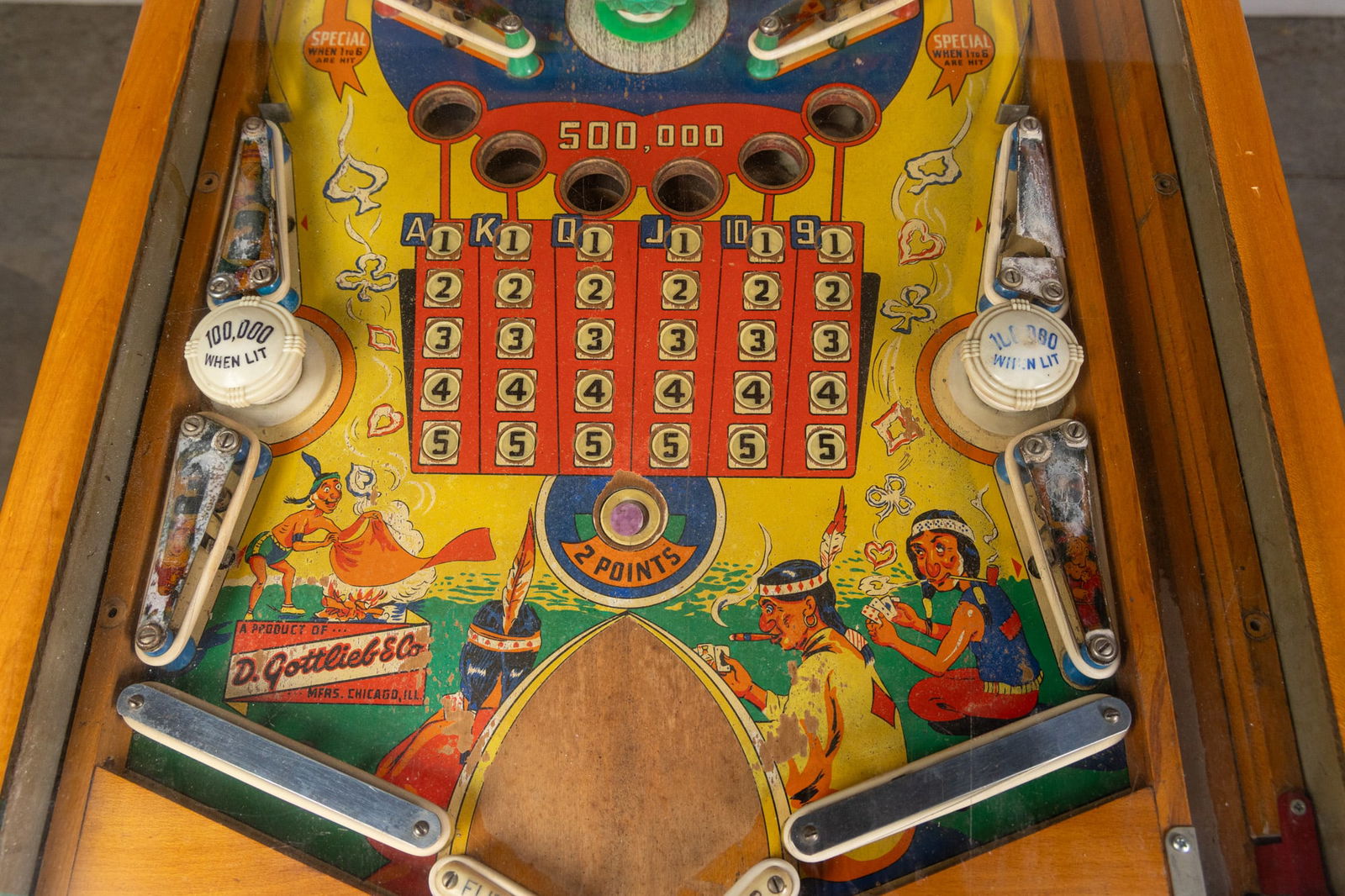 1953 D. Gottlieb & Company "Poker Face" Pinball Machine - 7