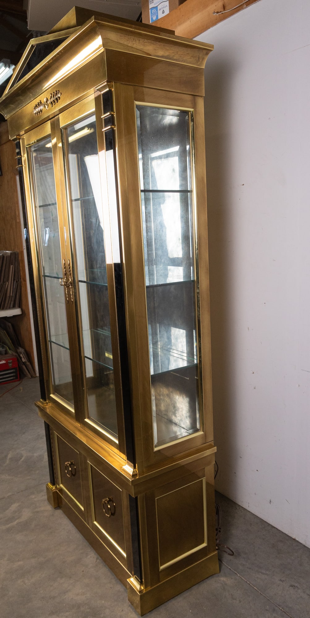 Mastercraft Neoclassical Brass Vitrine Cabinet - 10