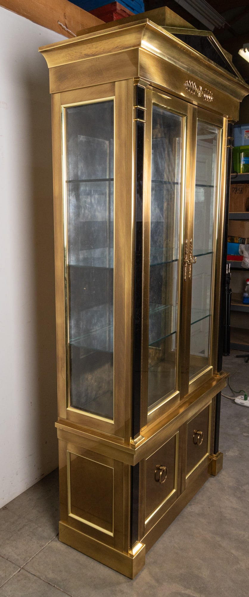 Mastercraft Neoclassical Brass Vitrine Cabinet - 9