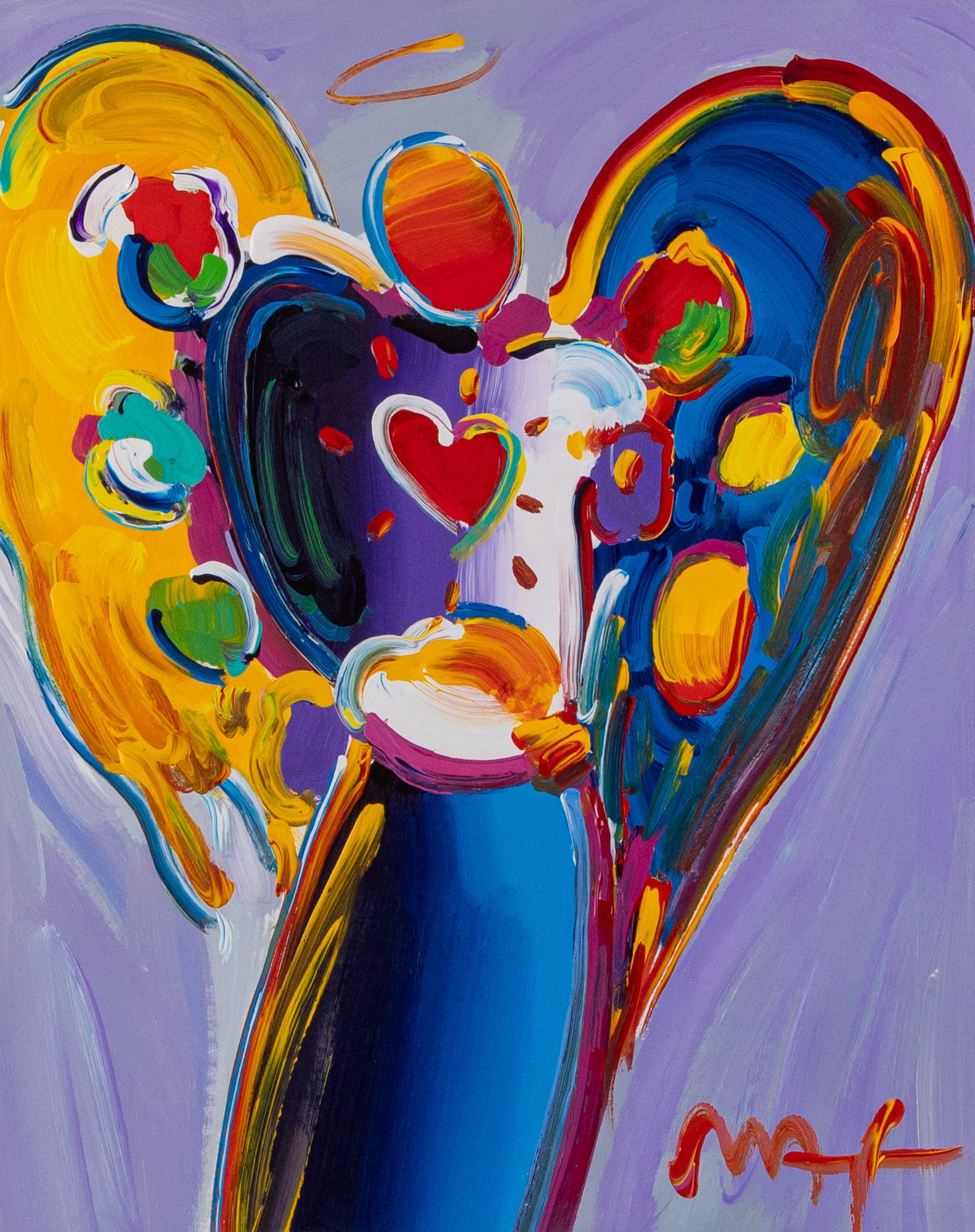 Peter Max | (b. 1937) "Angel with Heart" Original Work (1 of 4)